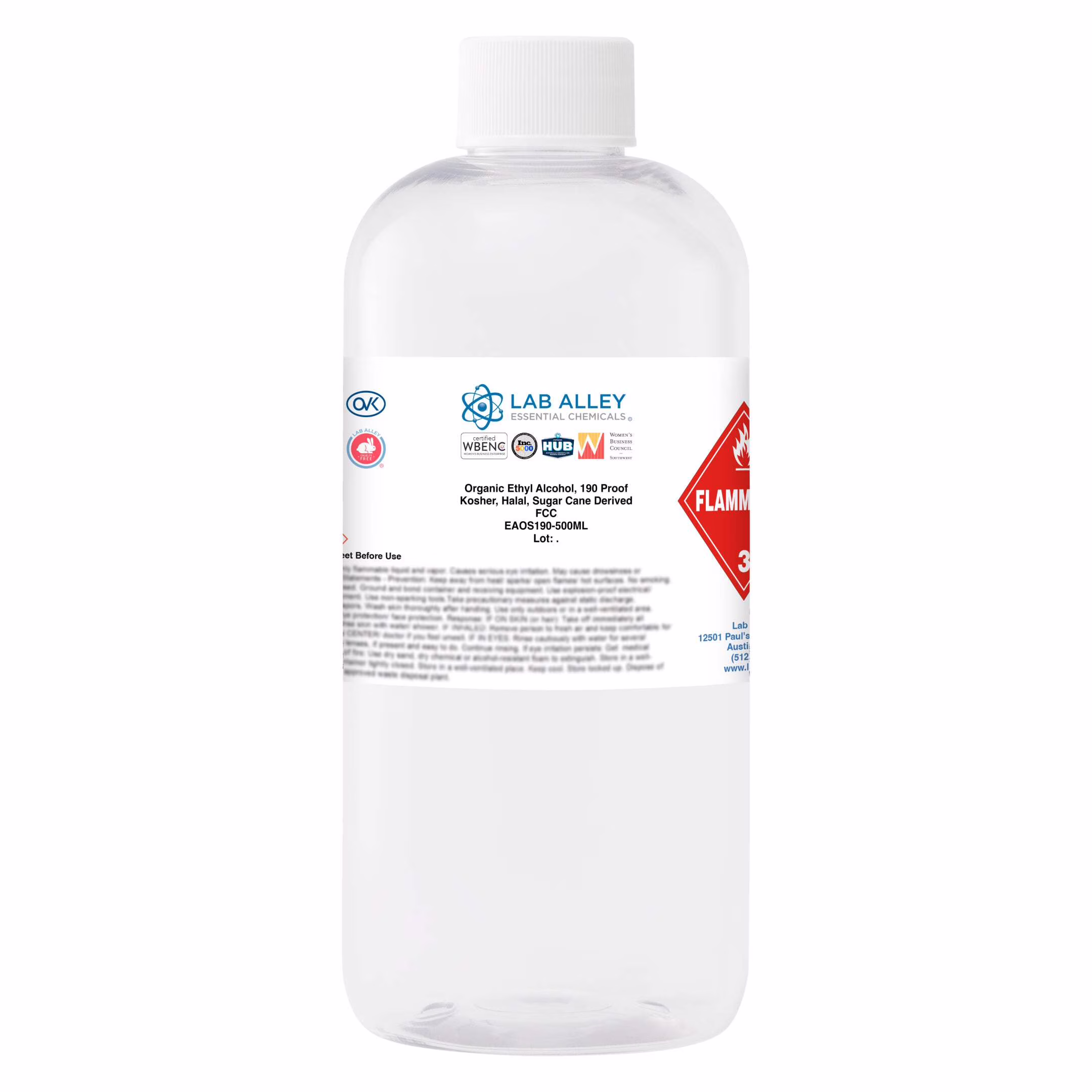 Ethanol 190 Proof (95%) Organic/Vegan Sugar Cane Alcohol, FCC Food Grade 1GAL - Image 2