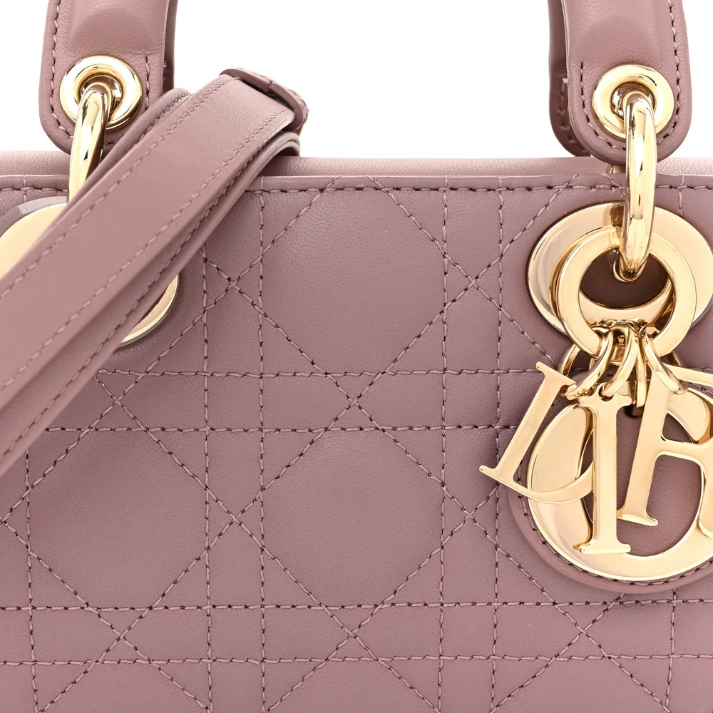 Peony Pink Dior Cannage Superfake Handbag with Gold Hardware1:1High-quality replica