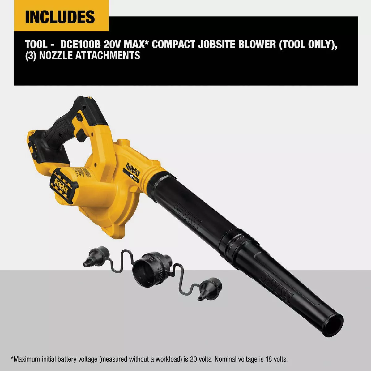 DEWALT 20V MAX Compact Cordless Jobsite Blower (Tool Only)