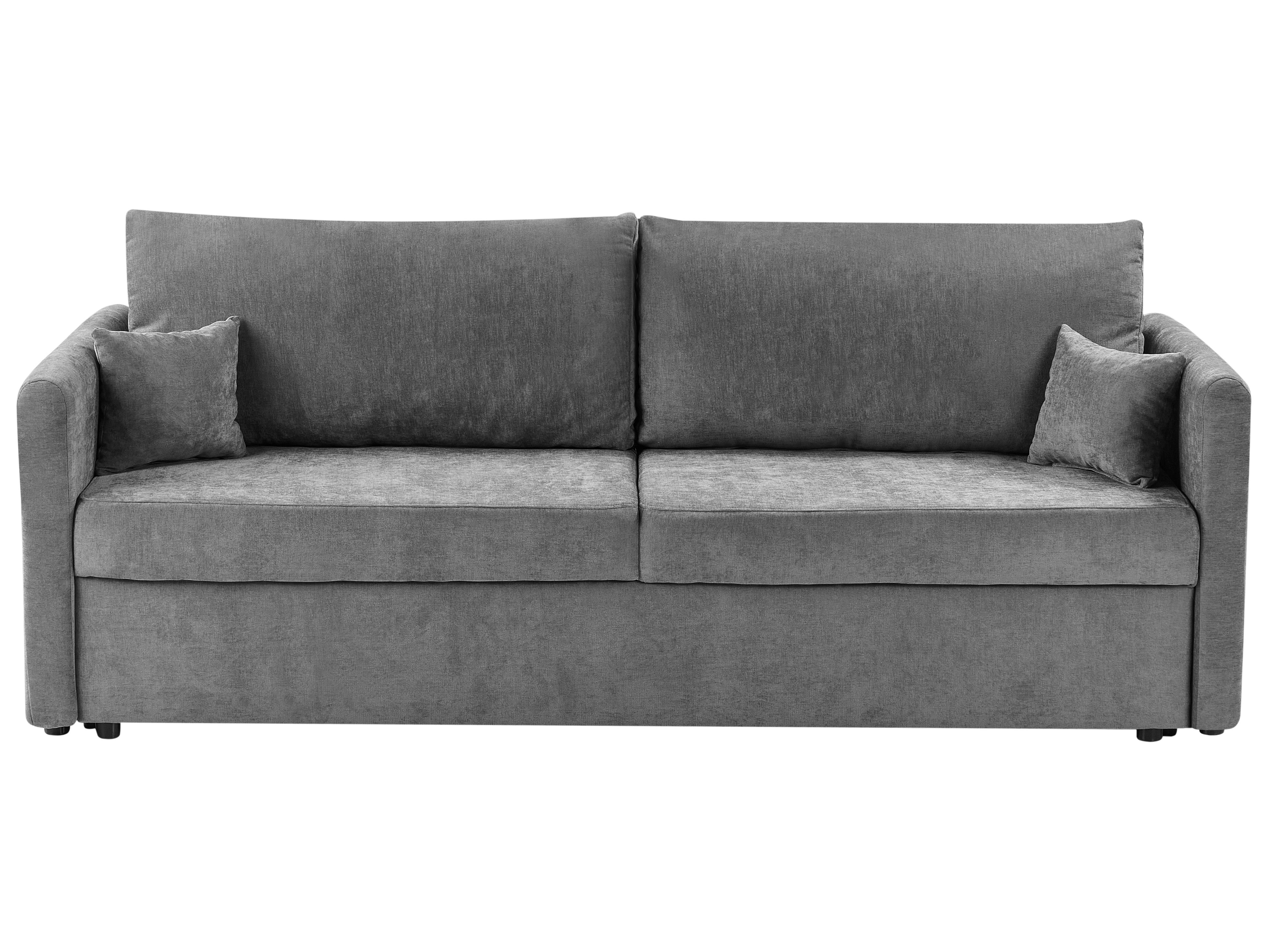 Sofa Bed 3 Seater BLEIK Chenille Light Grey with Storage