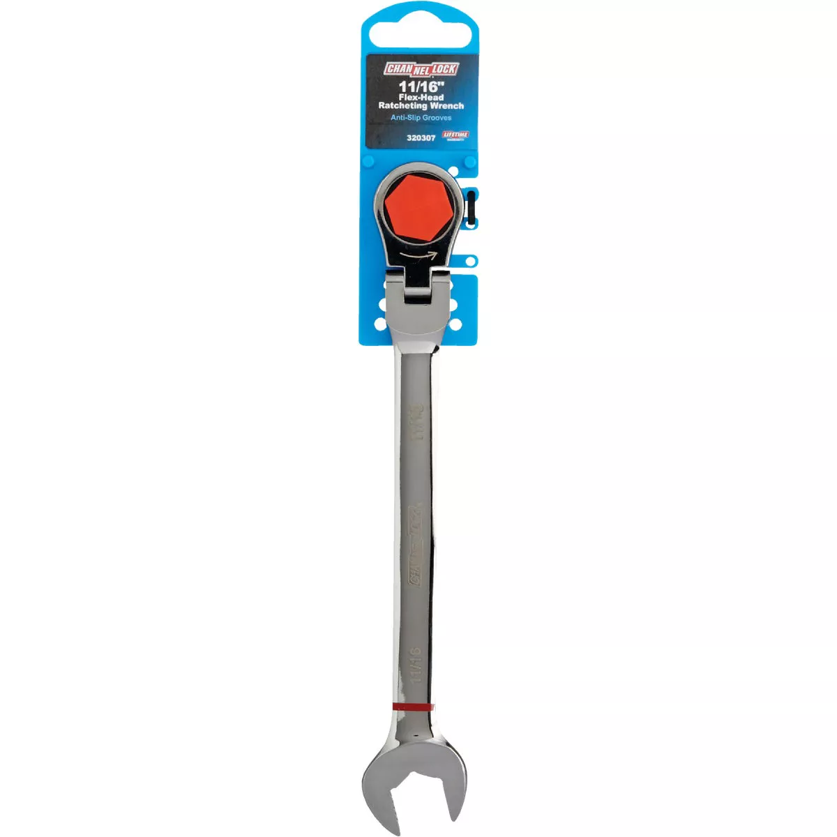 Channellock Standard 11/16 In. 12-Point Ratcheting Flex-Head Wrench