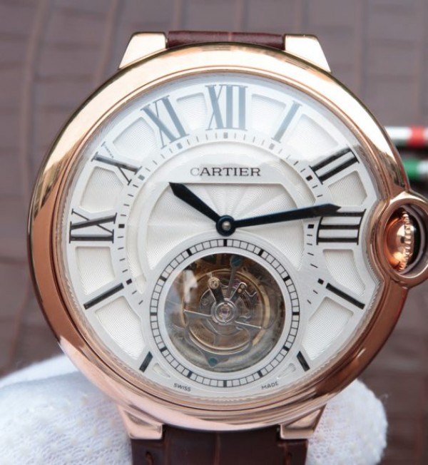Replica Cartier Ballon Bleu Tourbillon RG Brown Leather Strap - Top club