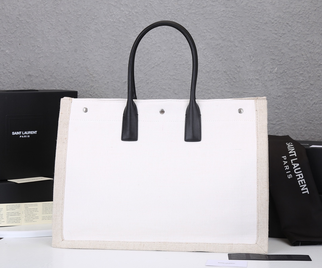Replica Ysl Rive Gauche Tote Bag In Linen And Leather1:1High-quality replica