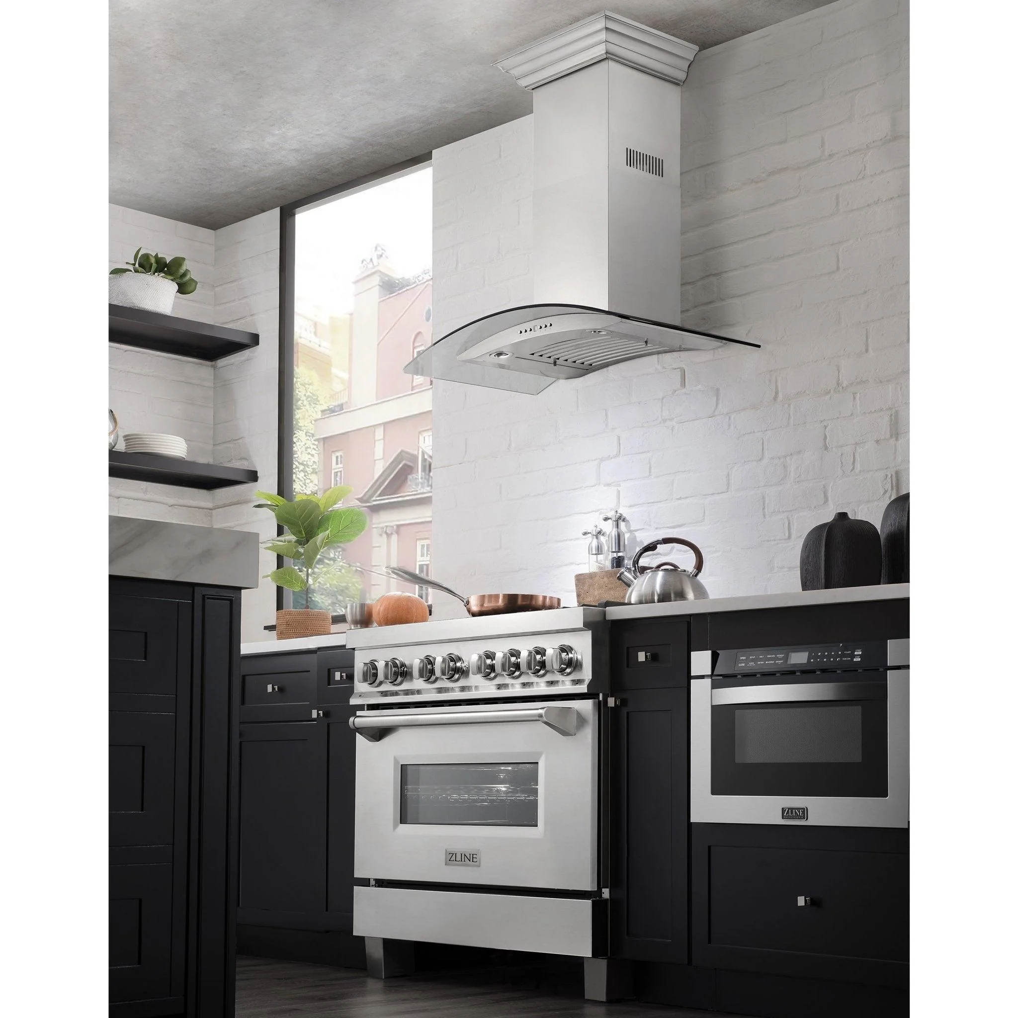 ZLINE 30 in. Wall Mount Range Hood in Stainless Steel & Glass (KN4-30)