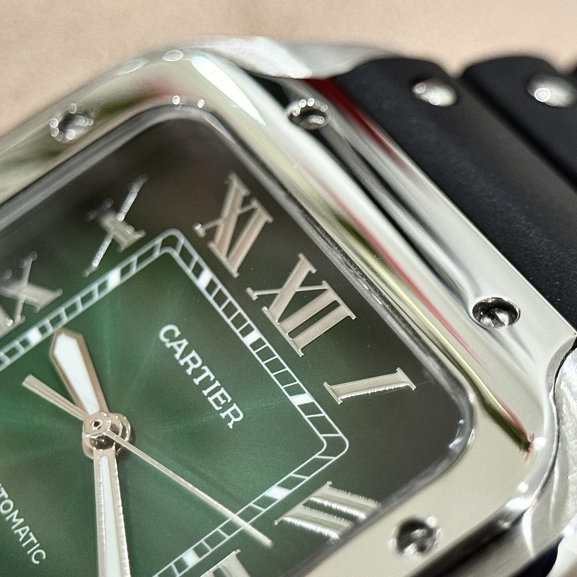 Cartier Replica Watches Santos WSSA0061 Green Dial Rubber Strap BV Factory 39.8mm - Top club