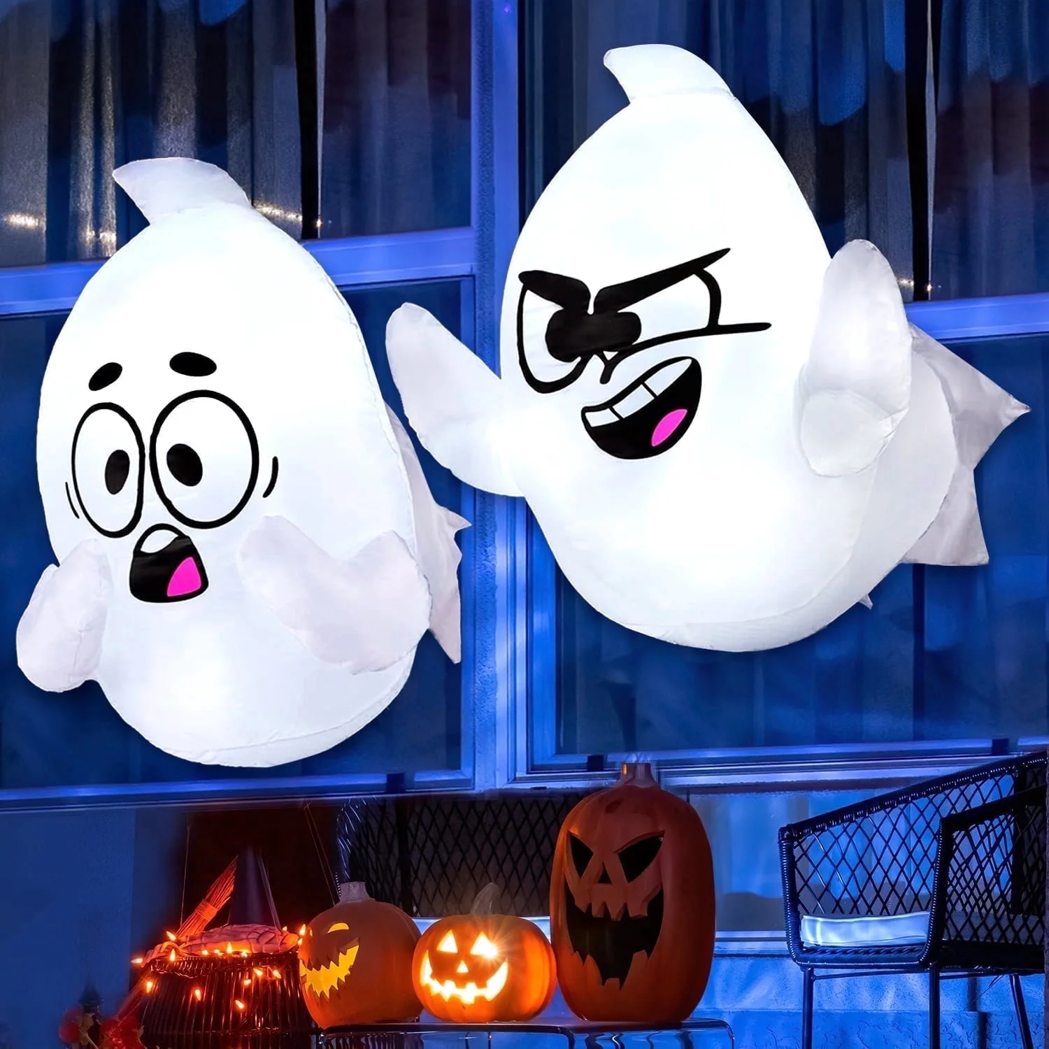 Joyfy 4.5 FT Halloween Inflatable Decorations Outdoor Scary Flying Ghost Broke Out from Window with Built-in LED Blow Up Inflatable for Window Decoration Yard Garden Lawn Decor - Image 8 Joyfy 4.5 FT Halloween Inflatable Decorations Outdoor Scary Flying Ghost Broke Out from Window with Built-in LED Blow Up Inflatable for Window Decoration Yard Garden Lawn Decor - Image 8