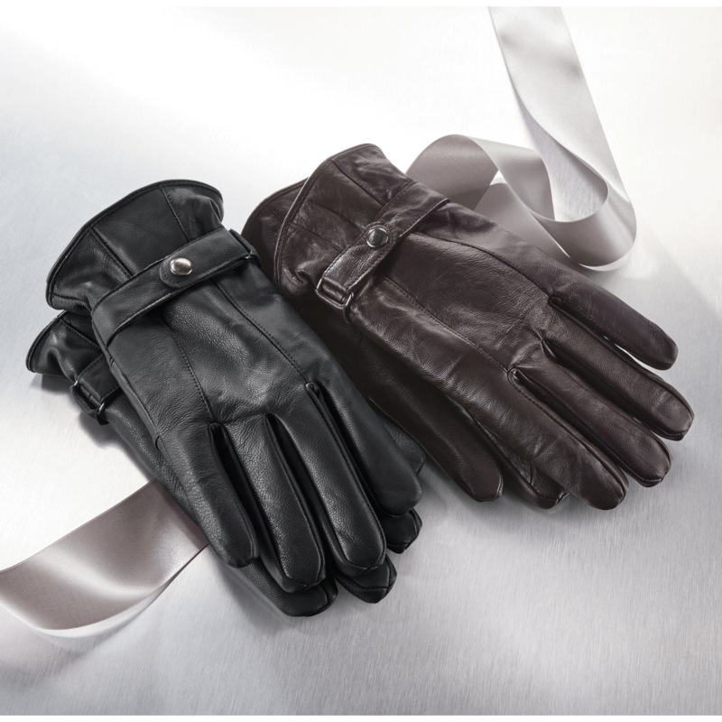 Men's Genuine Leather Driving Gloves with Faux-Fur Lining - MIDNIGHT VELVET CATALOG