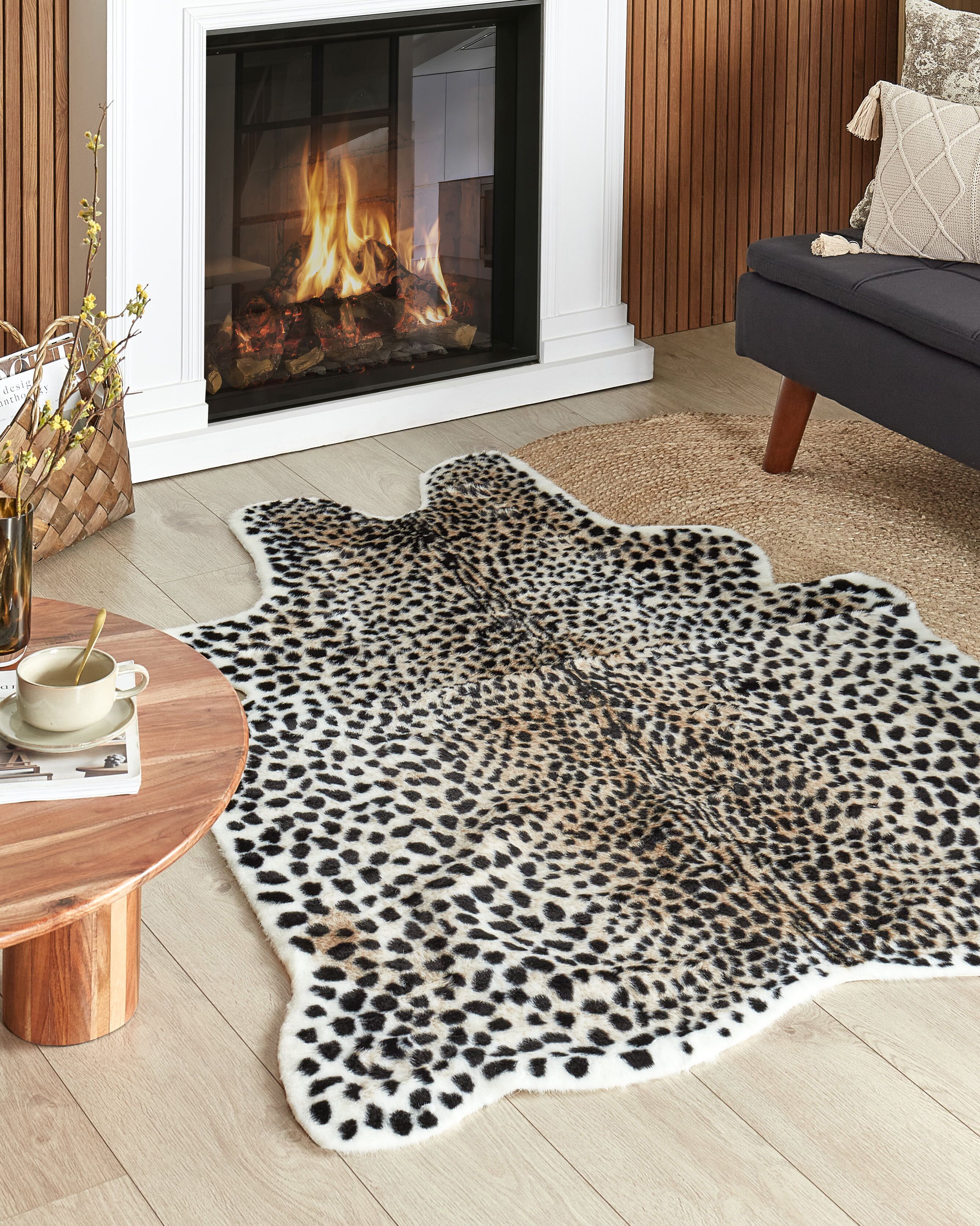 Faux Fur Rug OSSA Beige 130 x 170 cm