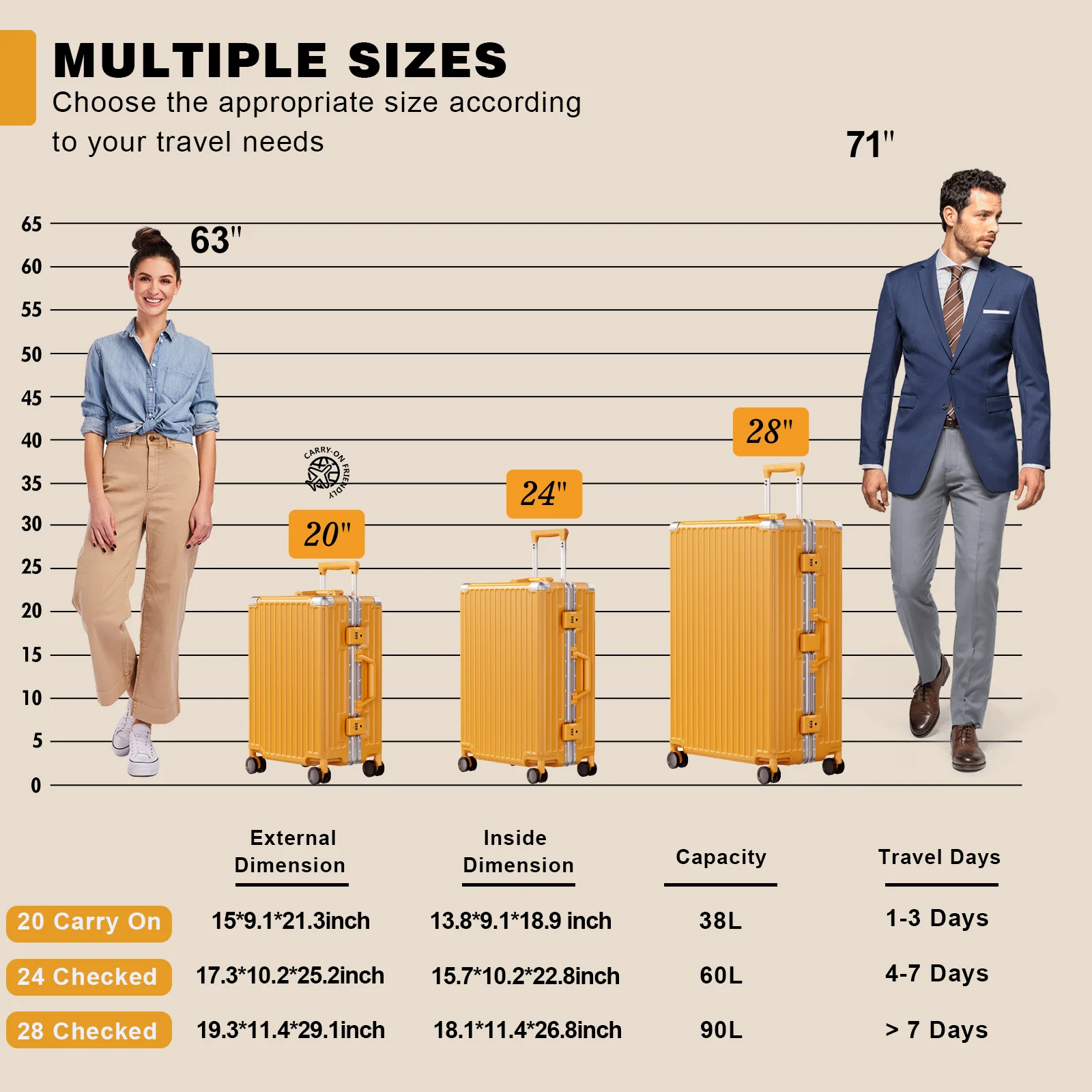 Luggage Aluminium Frame PC ABS Hardshell Suitcase with Spinner Wheels TSA Lock Zipperless Luggage 28 inch Silver - Image 27
