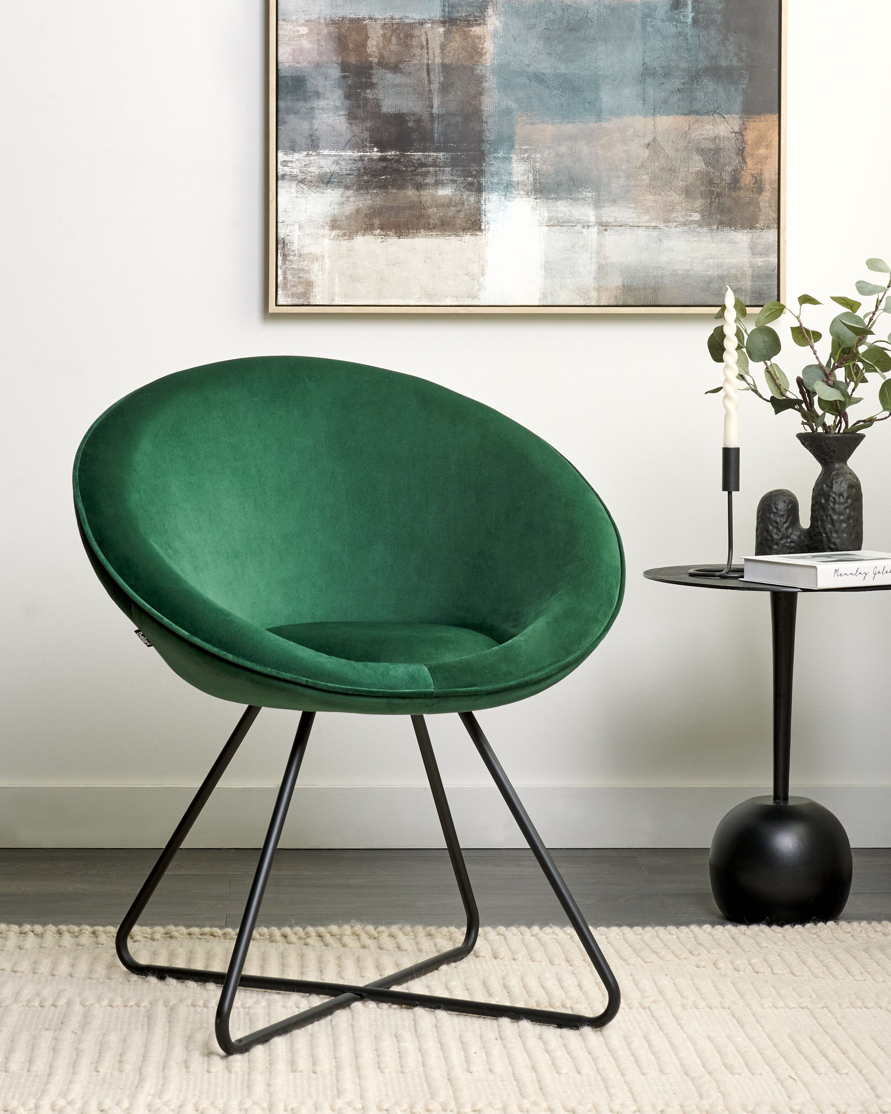 Dining Chair FLOBY II Velvet Emerald Green