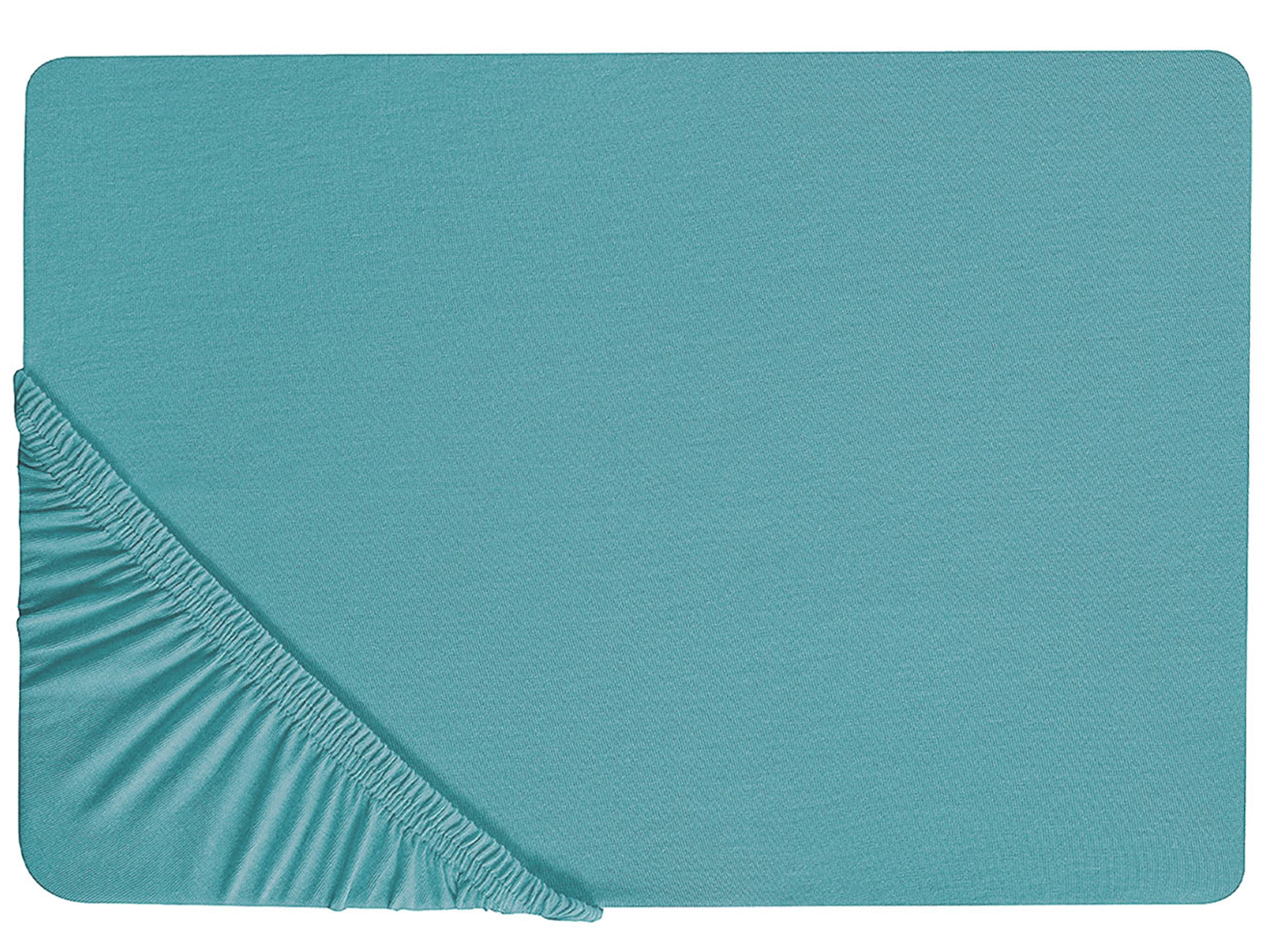 Fitted Sheet HOFUF Cotton 90 x 200 cm Turquoise