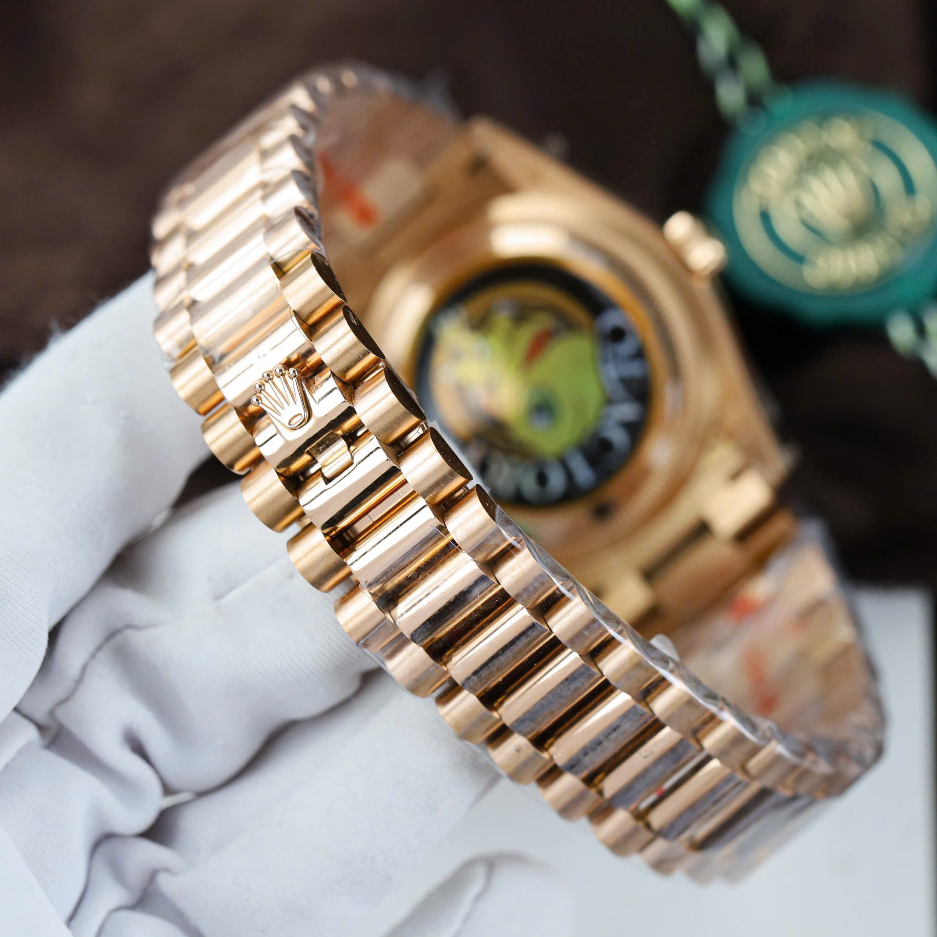 Rolex Day-Date 128235 Knock Off Watches MOP Dial Weight 156 Grams QF Factory 36mm - Elite Watch Atelier