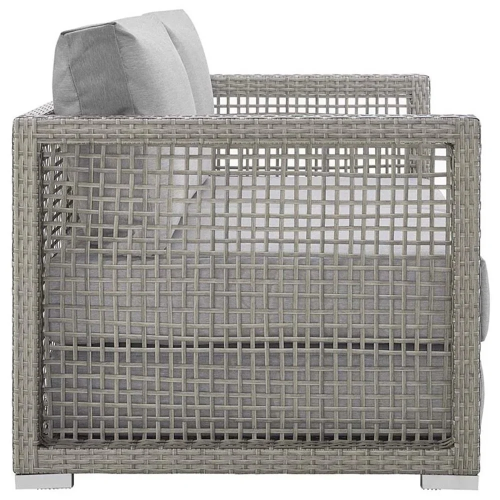 Afuera Living Wicker Patio Loveseat, Gray - 52in W x 32in D - Image 5 Afuera Living Wicker Patio Loveseat, Gray - 52in W x 32in D - Image 5