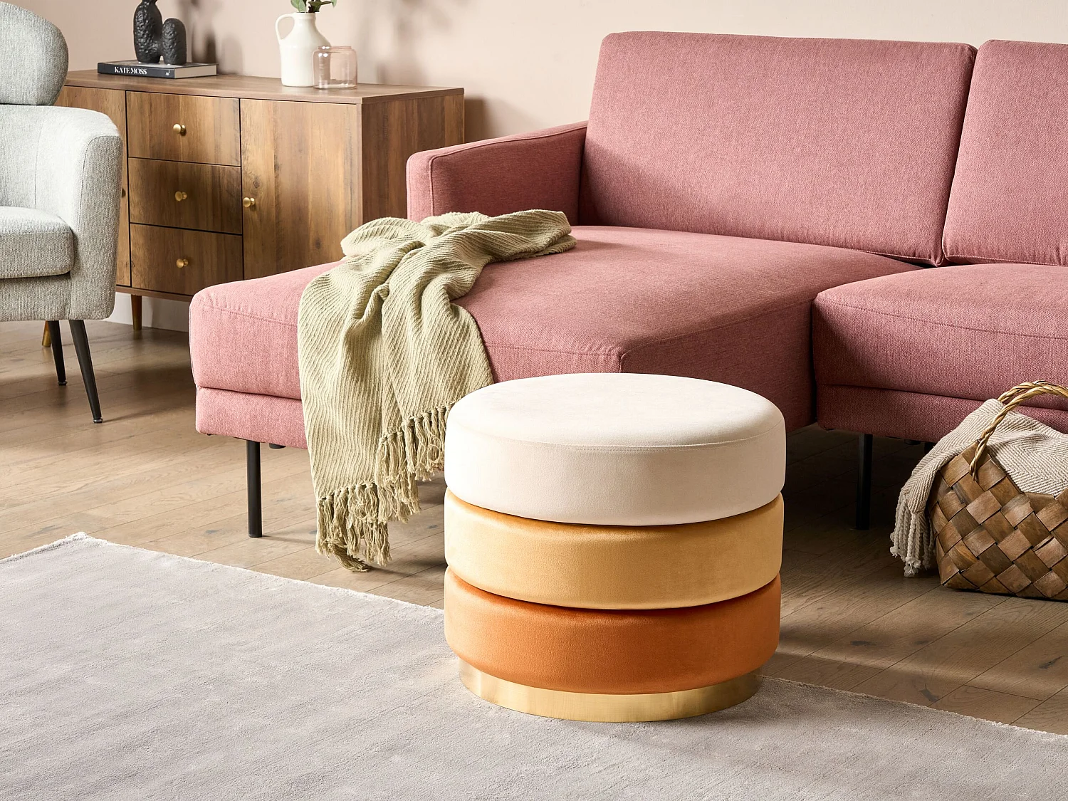 Pouf LOUIN Velours Orange