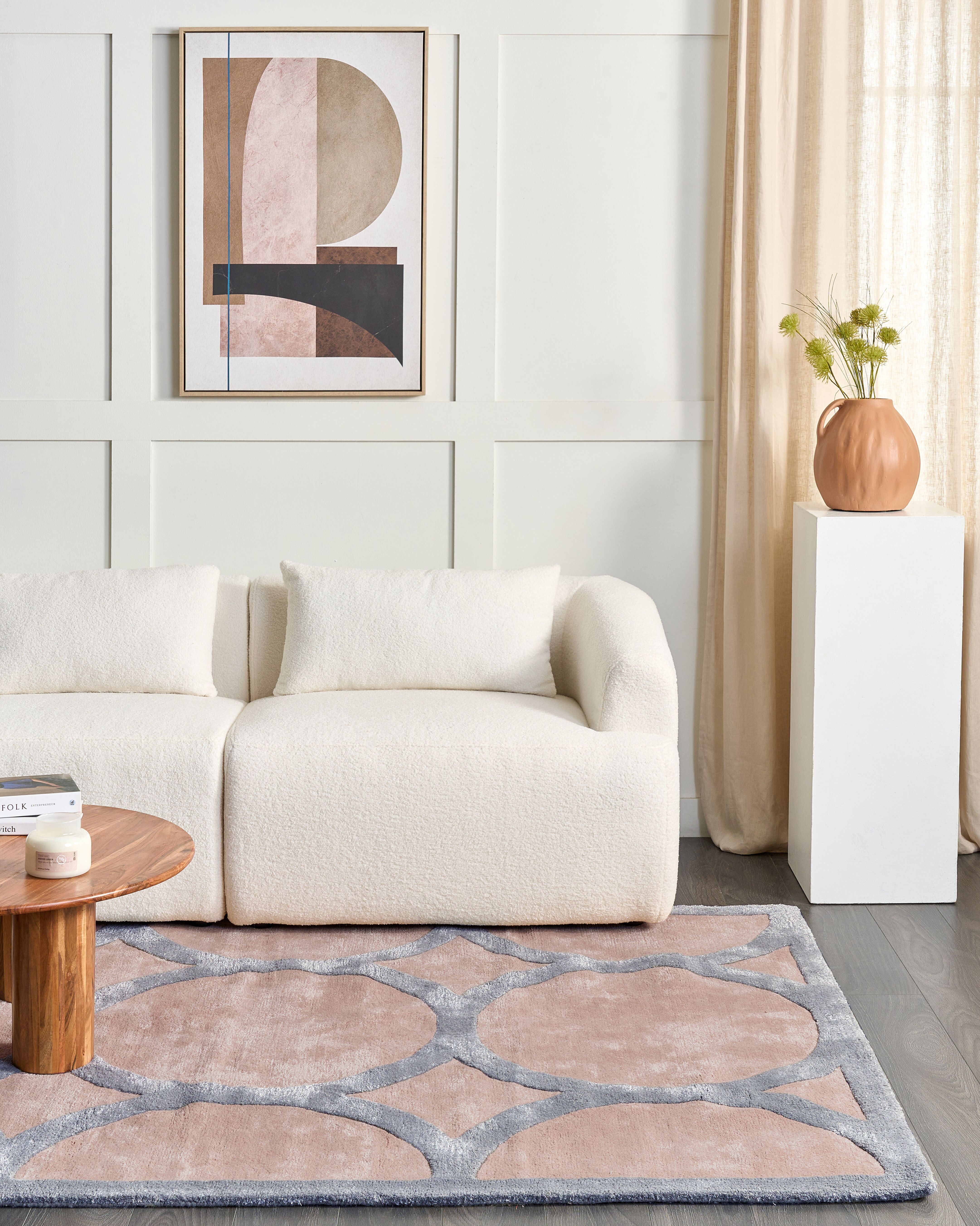 Rug MALAN Light Brown 160 x 230 cm Viscose