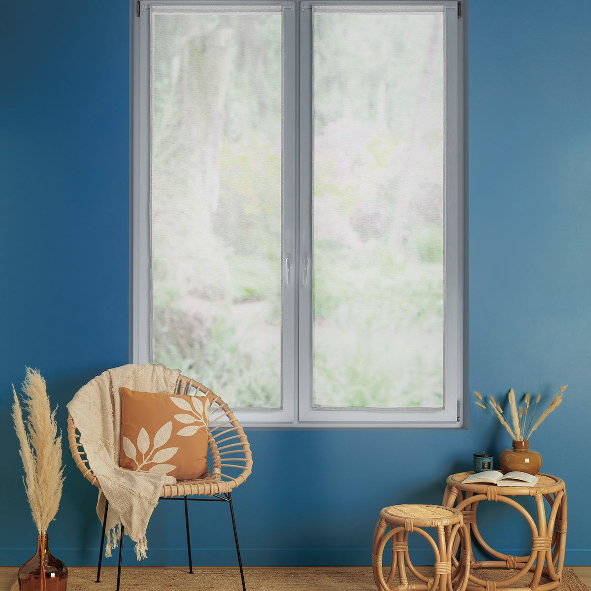 Set of 2 "Moly" sheer curtains White, 60x160 cm