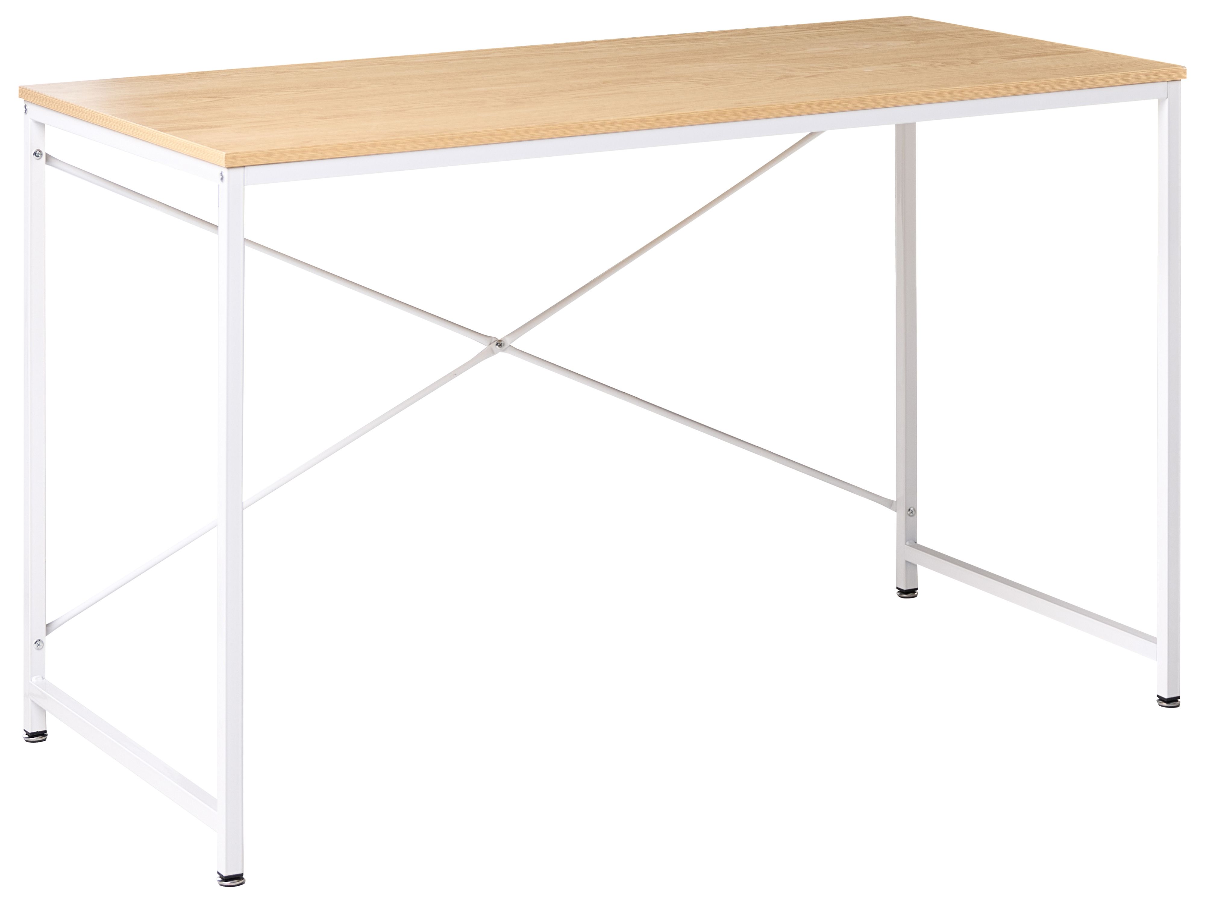 Home Office Desk ANDASTE Light Brown/ White 120 cm 60 cm