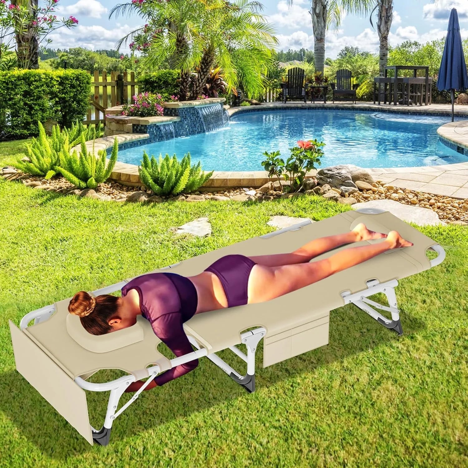 Slsy 5-Position Adjustable Folding Lounge Chair And Cot - 75.2" x 25.6" x 11.8" - Image 135 Slsy 5-Position Adjustable Folding Lounge Chair And Cot - 75.2" x 25.6" x 11.8" - Image 135