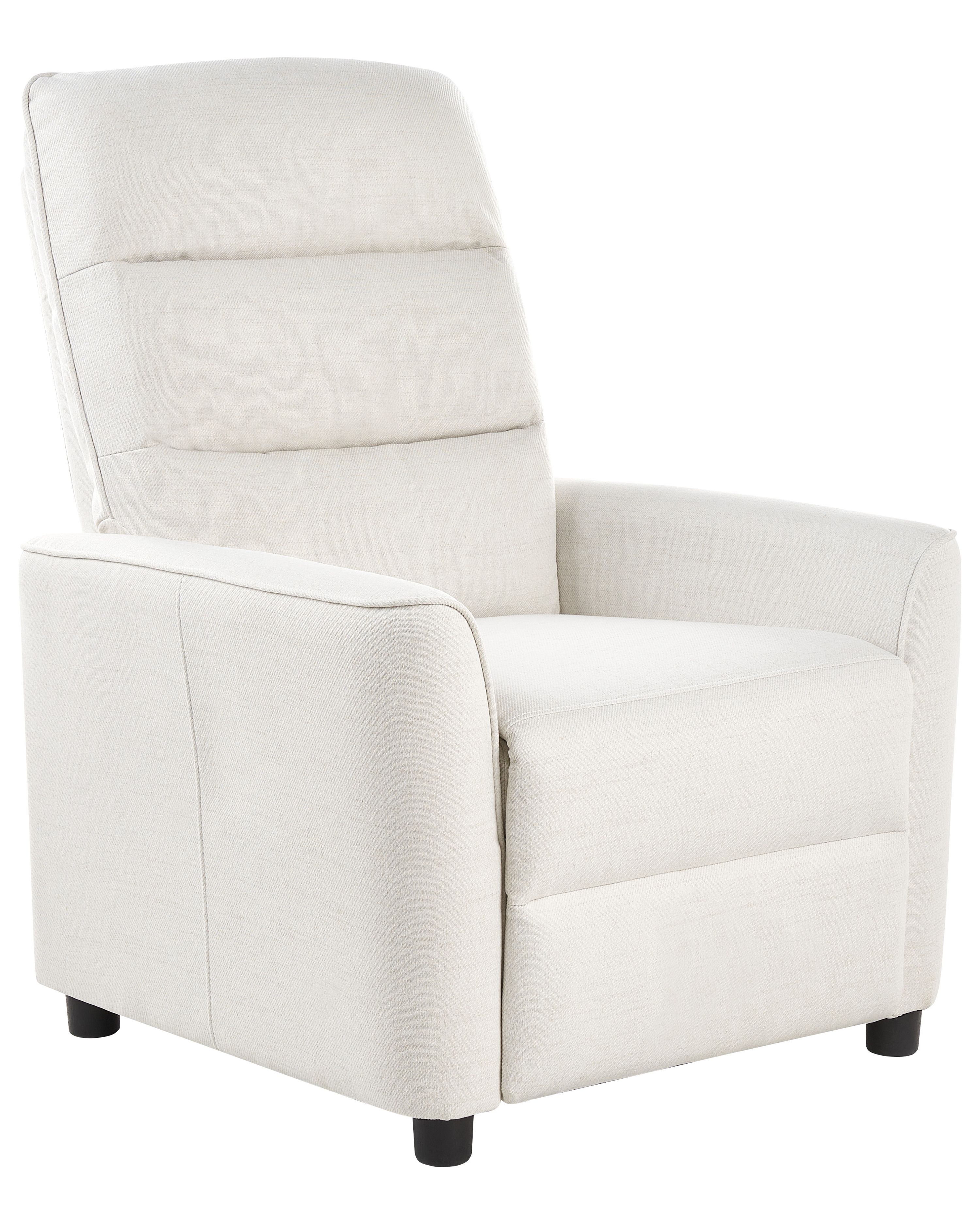 Recliner Chair SANDE with Footrest Fabric Off-White