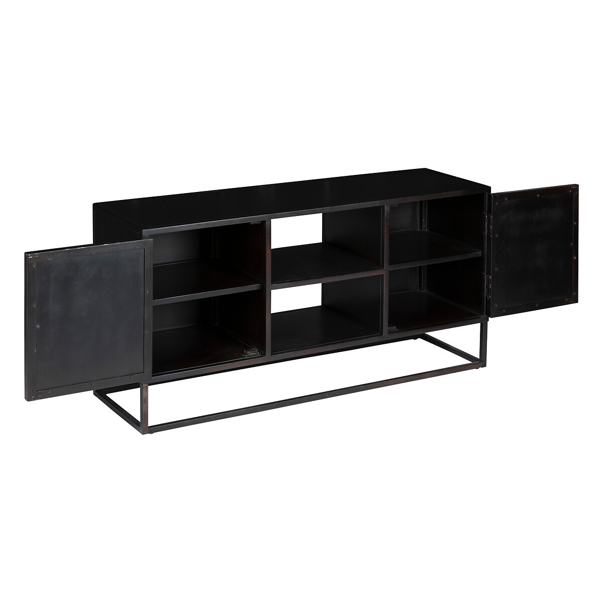 TV stand "Origins", 2 doors Metal and recycled wood