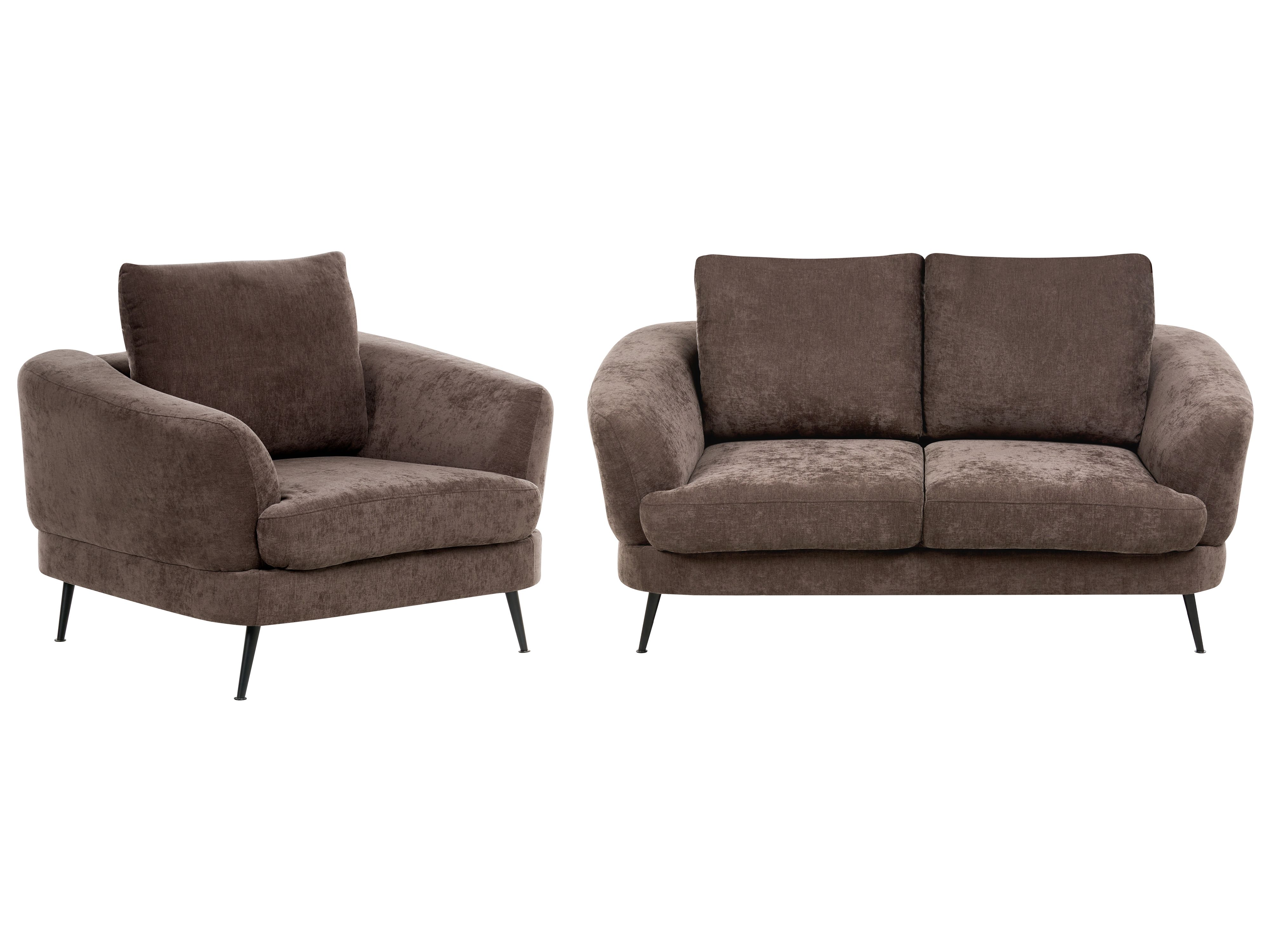 Living Room Set 3 Seater KJAER Chenille Dark Brown