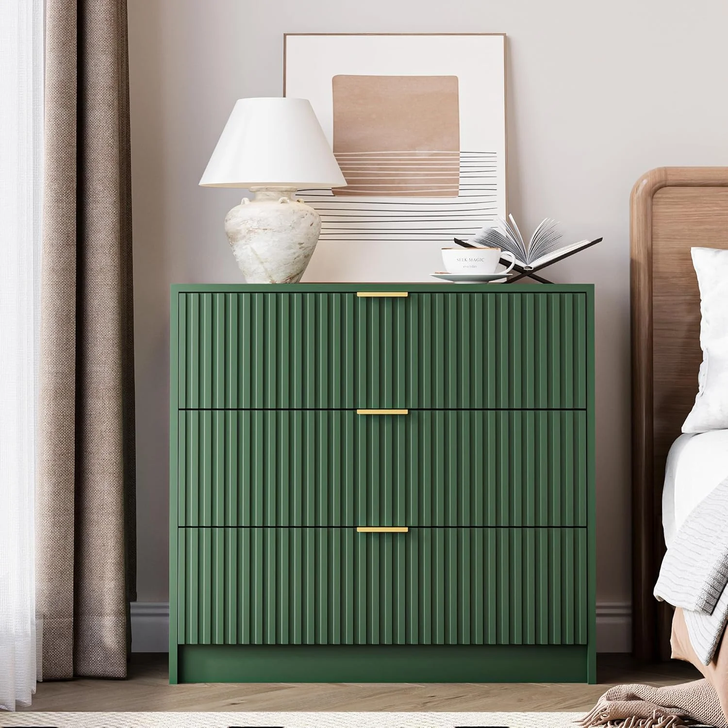 Furniway Black Dresser for Bedroom, 8 Drawer Double Dresser, Modern Chest of Drawers for Bedroom, Living Room, Entryway and Closet, 55" L x 15.7" D x 37.4" H - Image 18