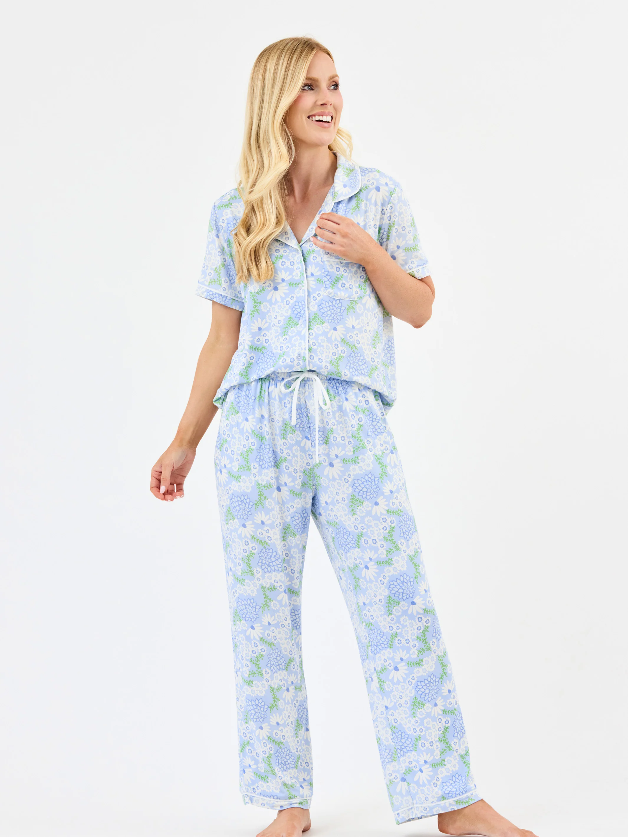 Women's Charlotte Pants Set | Daisy Chain Blue