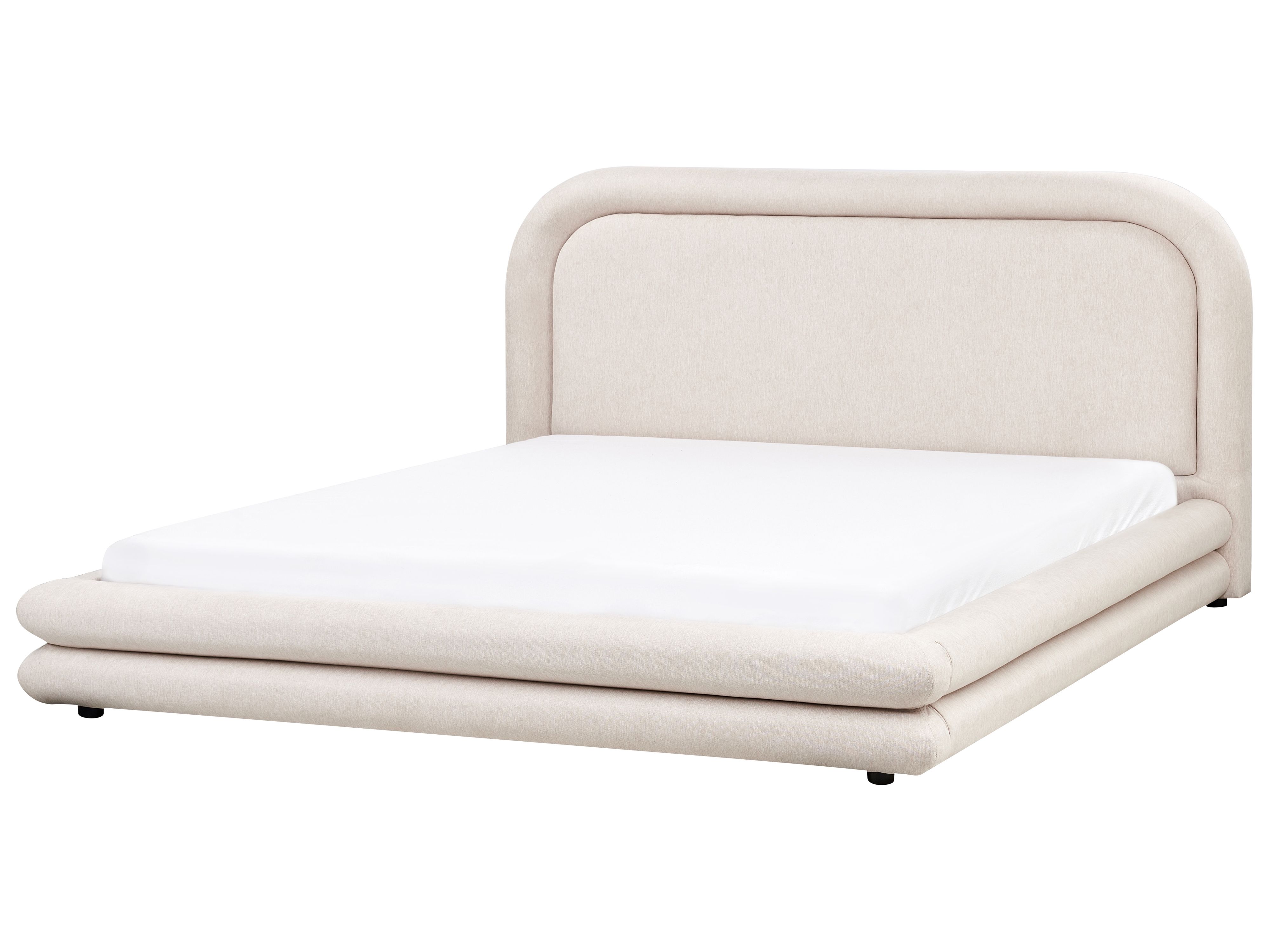 Waterbed Faux Linen LAVARDENS 180 x 200 cm (EU Super King) Light Beige