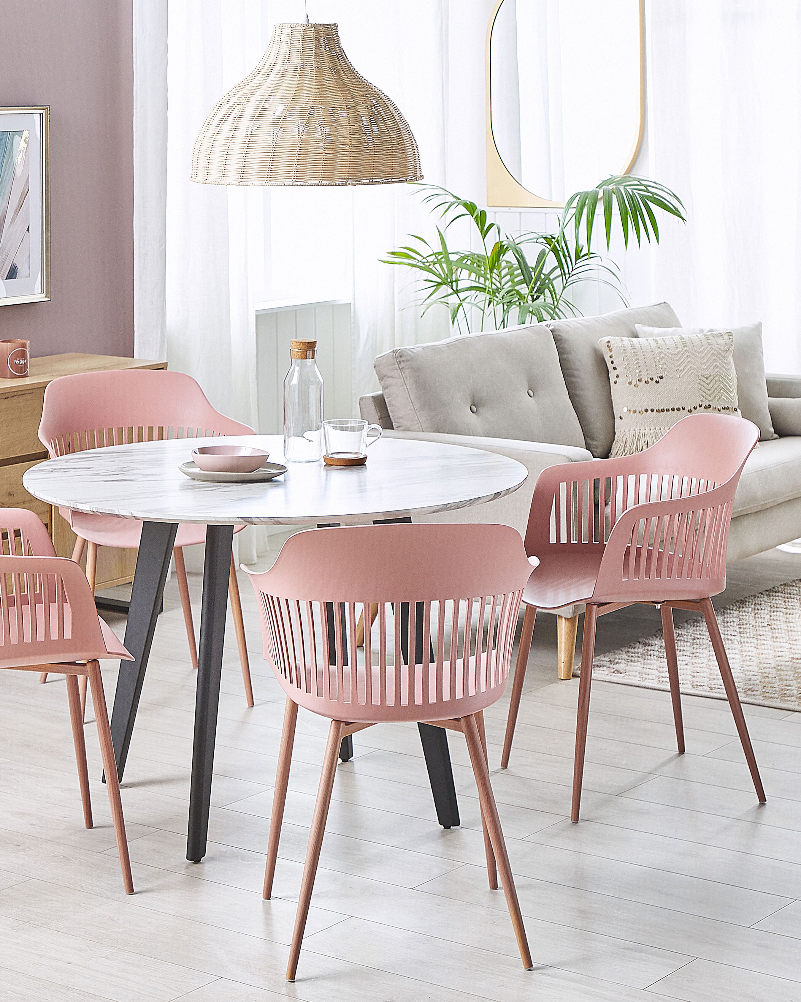 Set of 2 Dining Chairs BERECA Pink