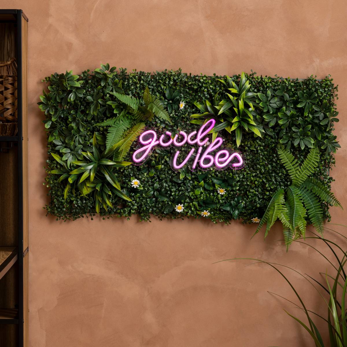 Jungle plant square "Izy" Green, 50x50 cm