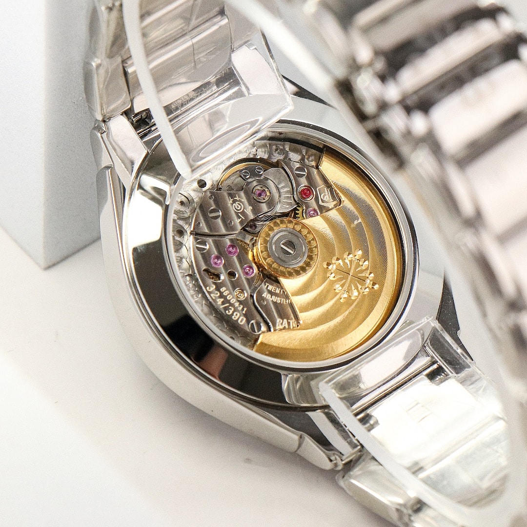 Fake Diamond Watch Replica Patek Philippe Twenty~4 Ladies Stainless Steel Blue Sunburst Dial 7300/1200A-001(1:1 replica) - Elite Watch Atelier