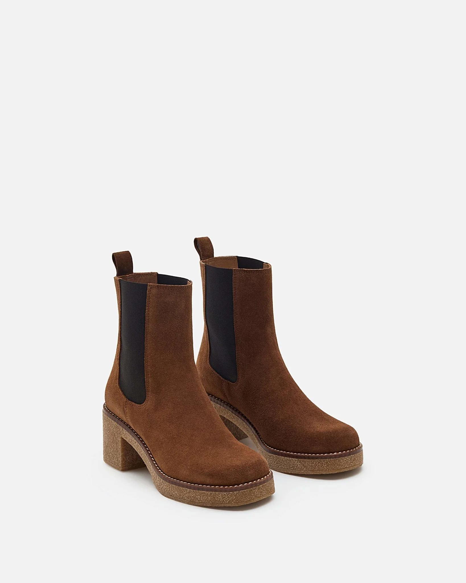 BOTTINES MIRAGE/VEL - En cuir velours cognac