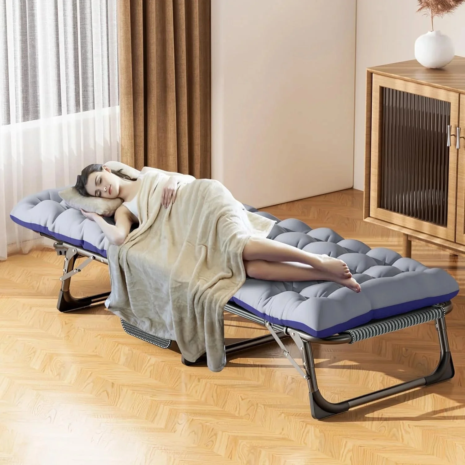 Slsy 5-Position Adjustable Folding Lounge Chair And Cot - 75.2" x 25.6" x 11.8" - Image 115 Slsy 5-Position Adjustable Folding Lounge Chair And Cot - 75.2" x 25.6" x 11.8" - Image 115