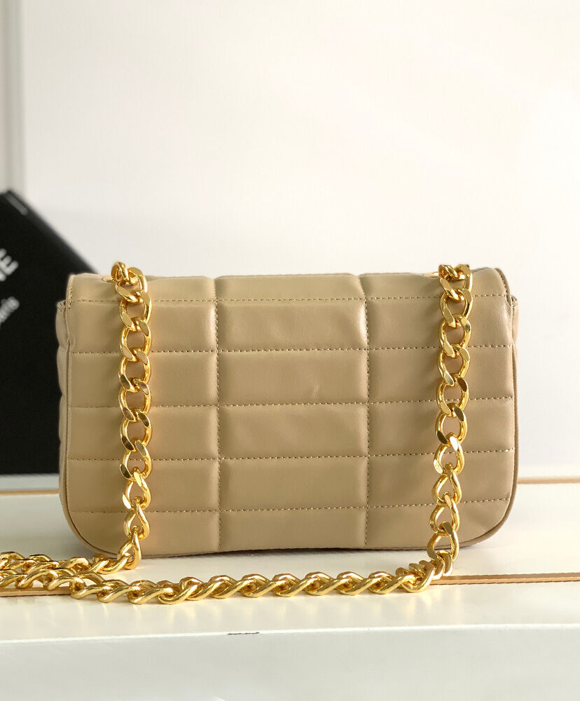 Celine Chain Shoulder Bag Matelasse Monochrome Apricot1:1High-quality replica