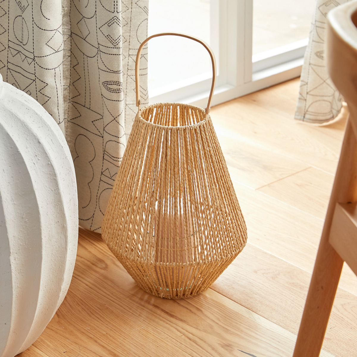 Lantern "Ross" Plant Fiber, Brown, H.31 cm