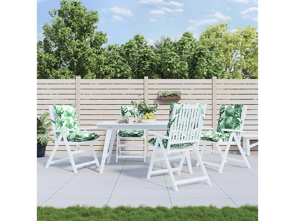 Coussins de chaise à dossier bas lot de 4 modèle de feuille