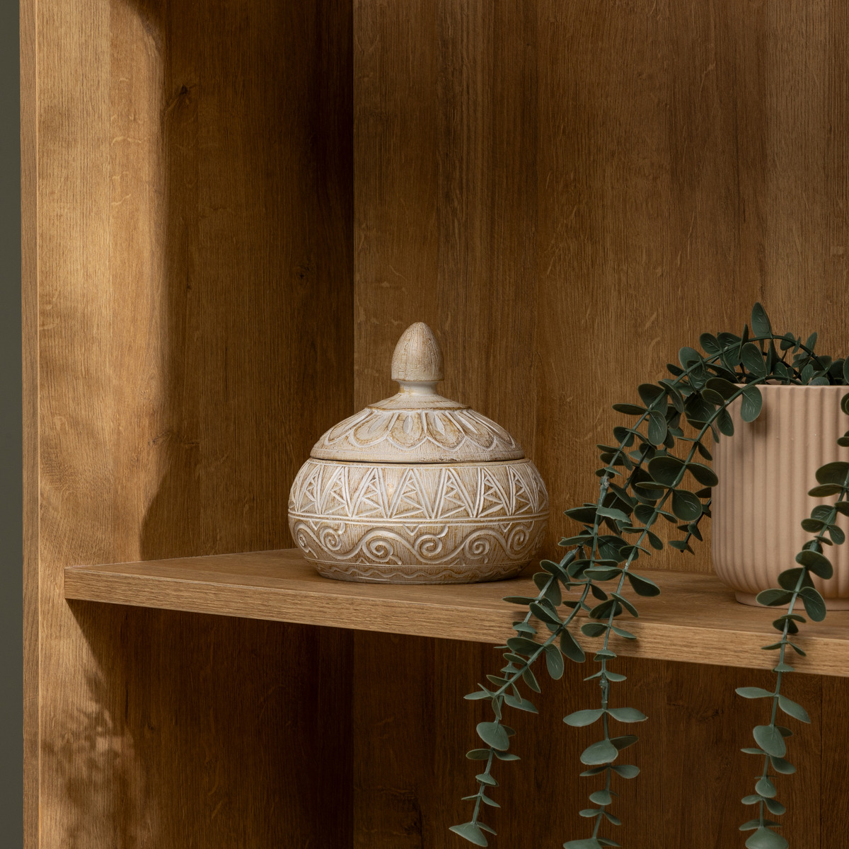 Decorative box "Oriental" Resin, Beige, 15.5x14.5 cm