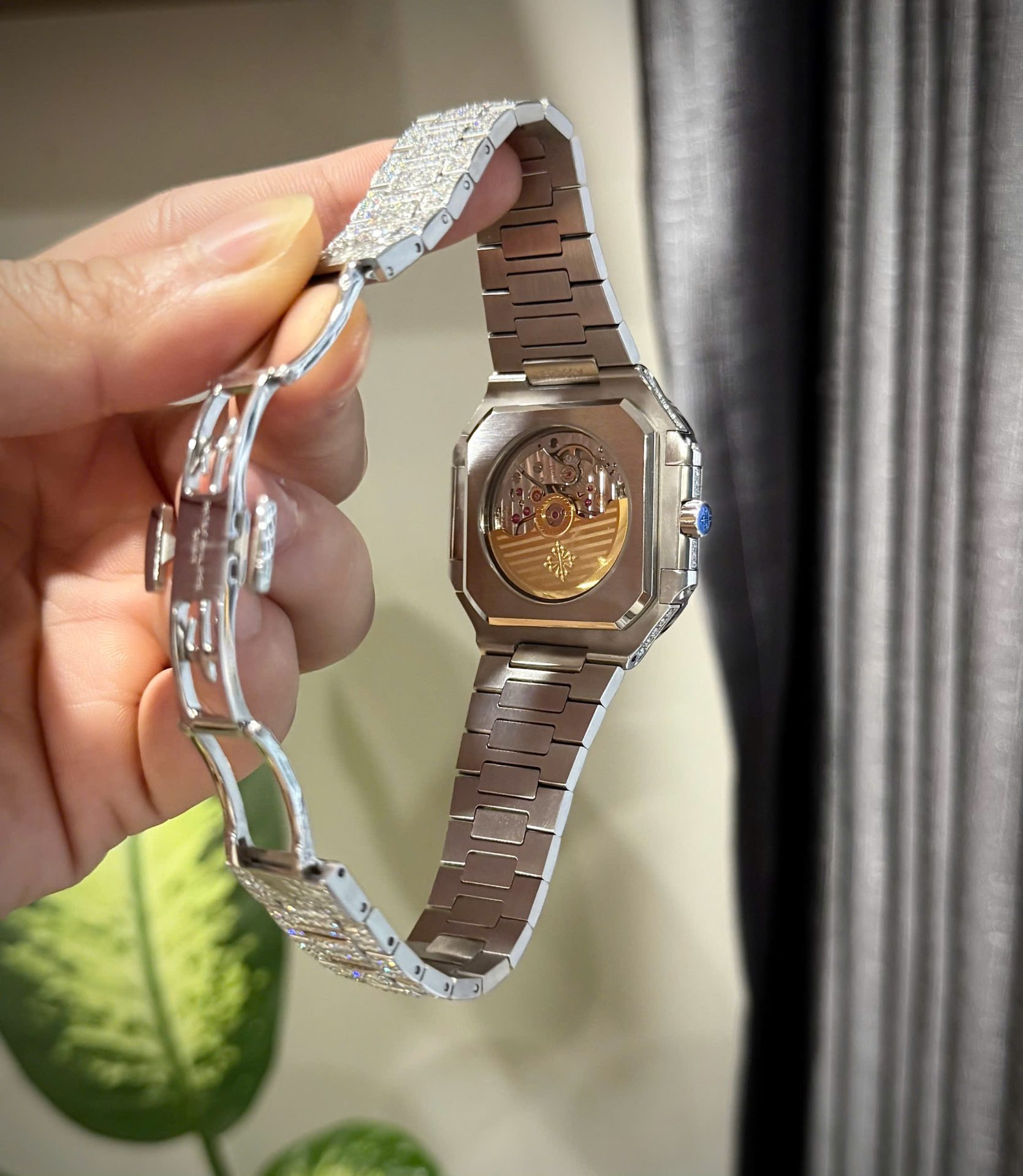 Patek Philippe Cubitus 5821 Dial Brown Custom Full Diamonds Moissanite Hong Kong 45mm - Top club