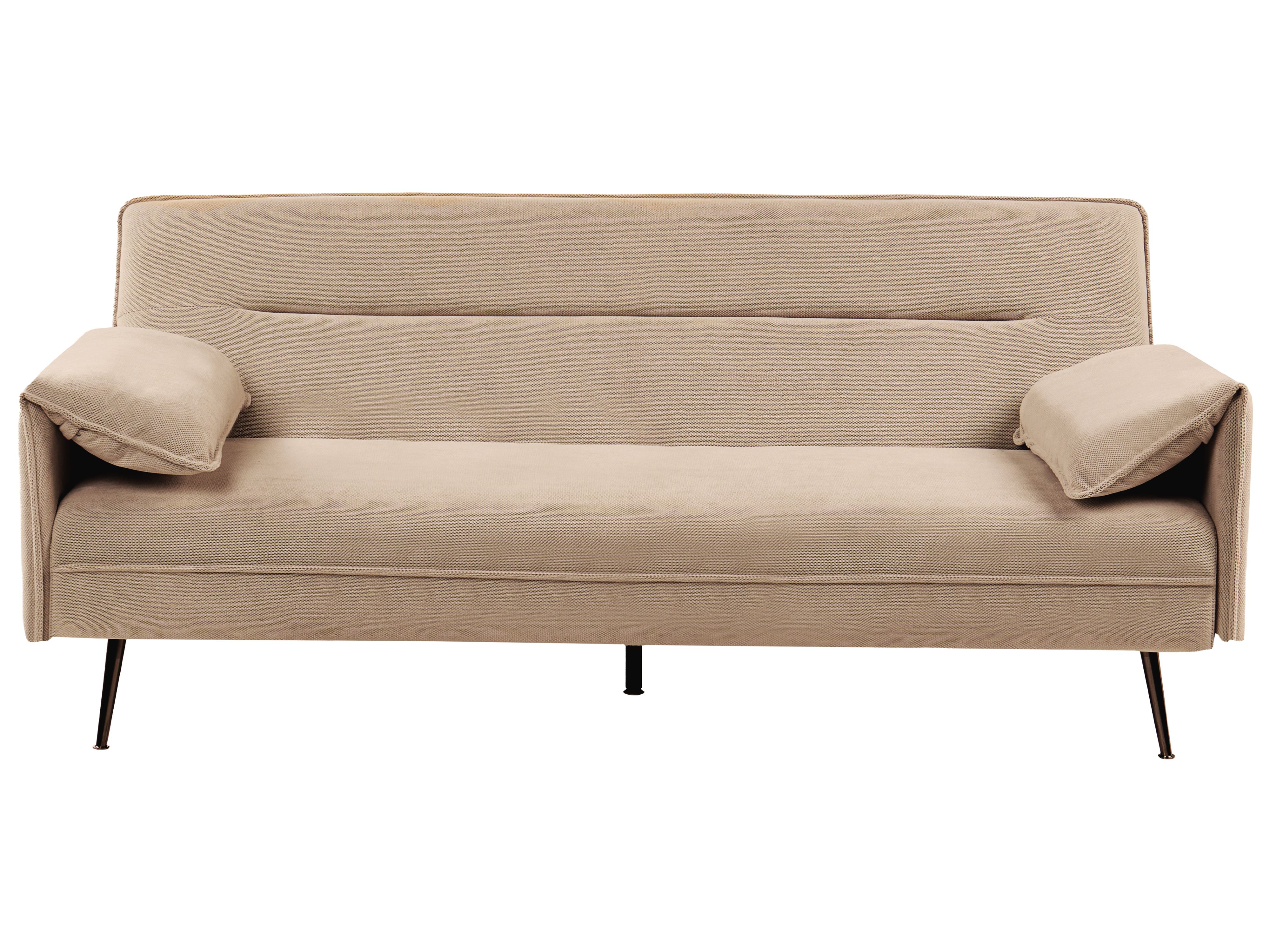 Sofa Bed 3 Seater VAYLA Fabric Light Brown