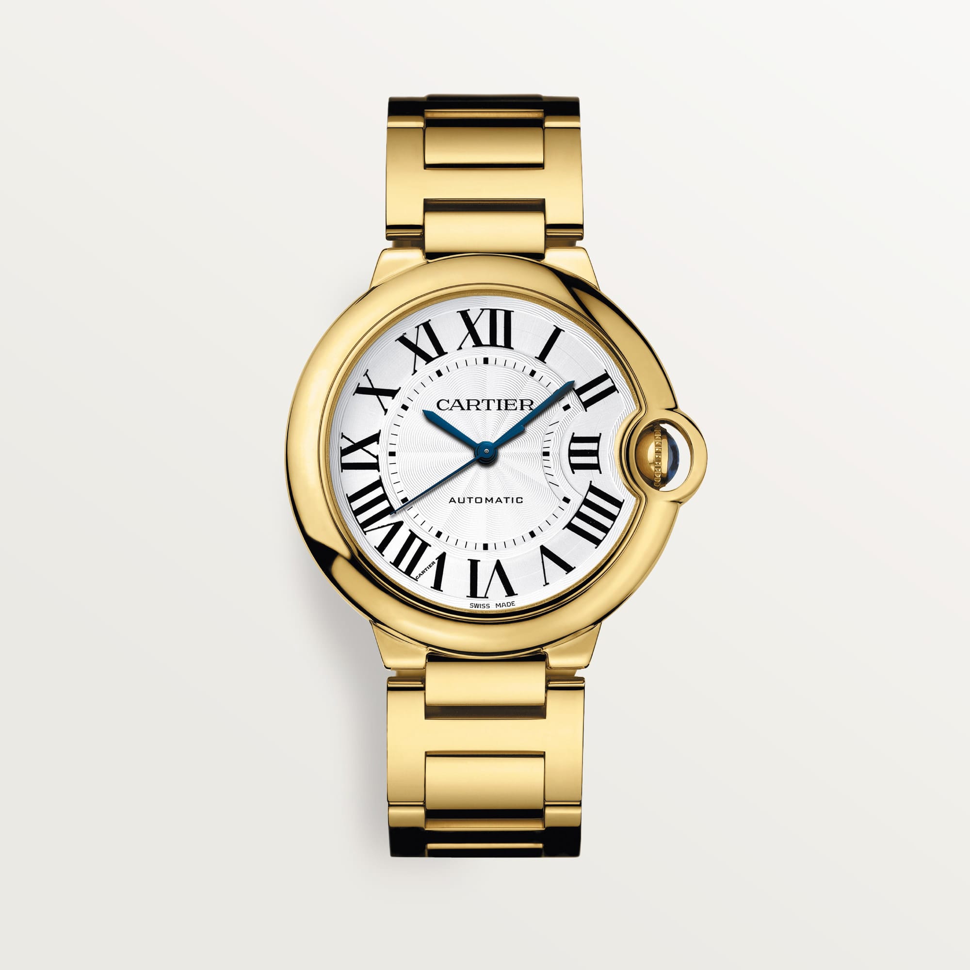 Fake Cartier Watch Ballon Bleu de Cartier Yellow Gold 36mm Silver Dial WGBB0046 mechanical movement(1:1 replica) - Top club