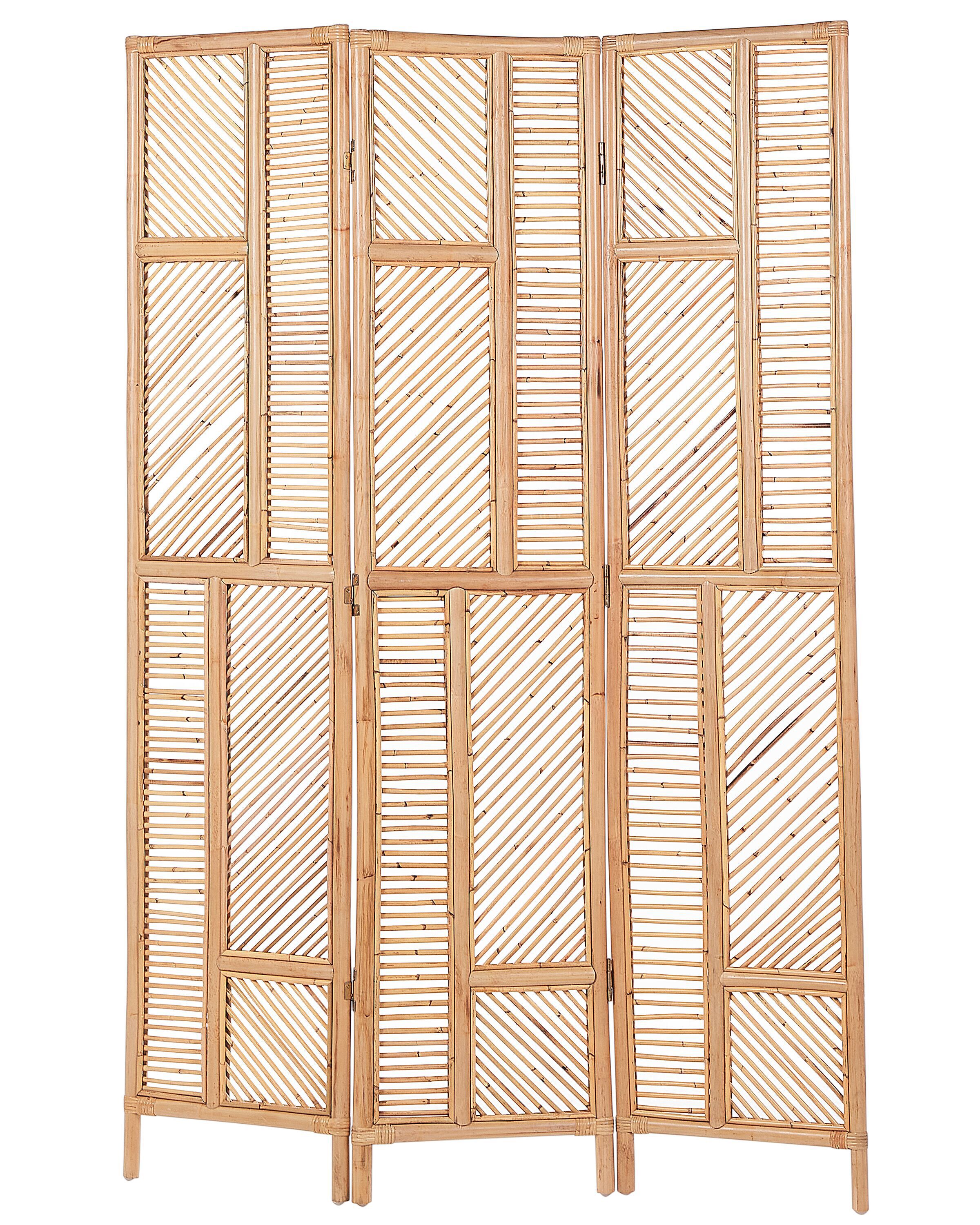 3 Panel Room Divider LAMEZIA Light Brown 117 cm 180 cm