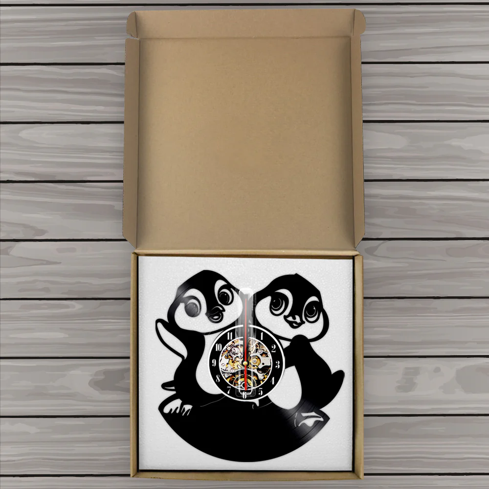 Funny Penguins Wall Clock