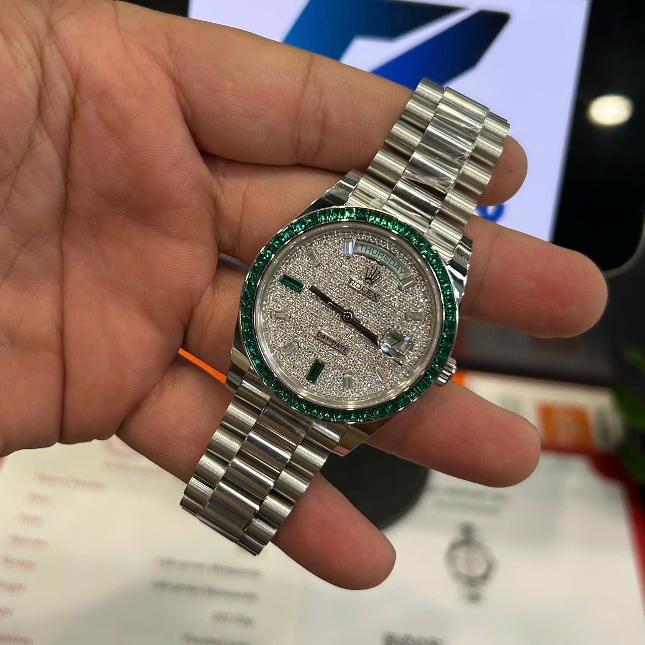 Rolex Day-Date Replica Watches Custom Diamonds Moissanite Weight 200 Grams 40mm - Top club