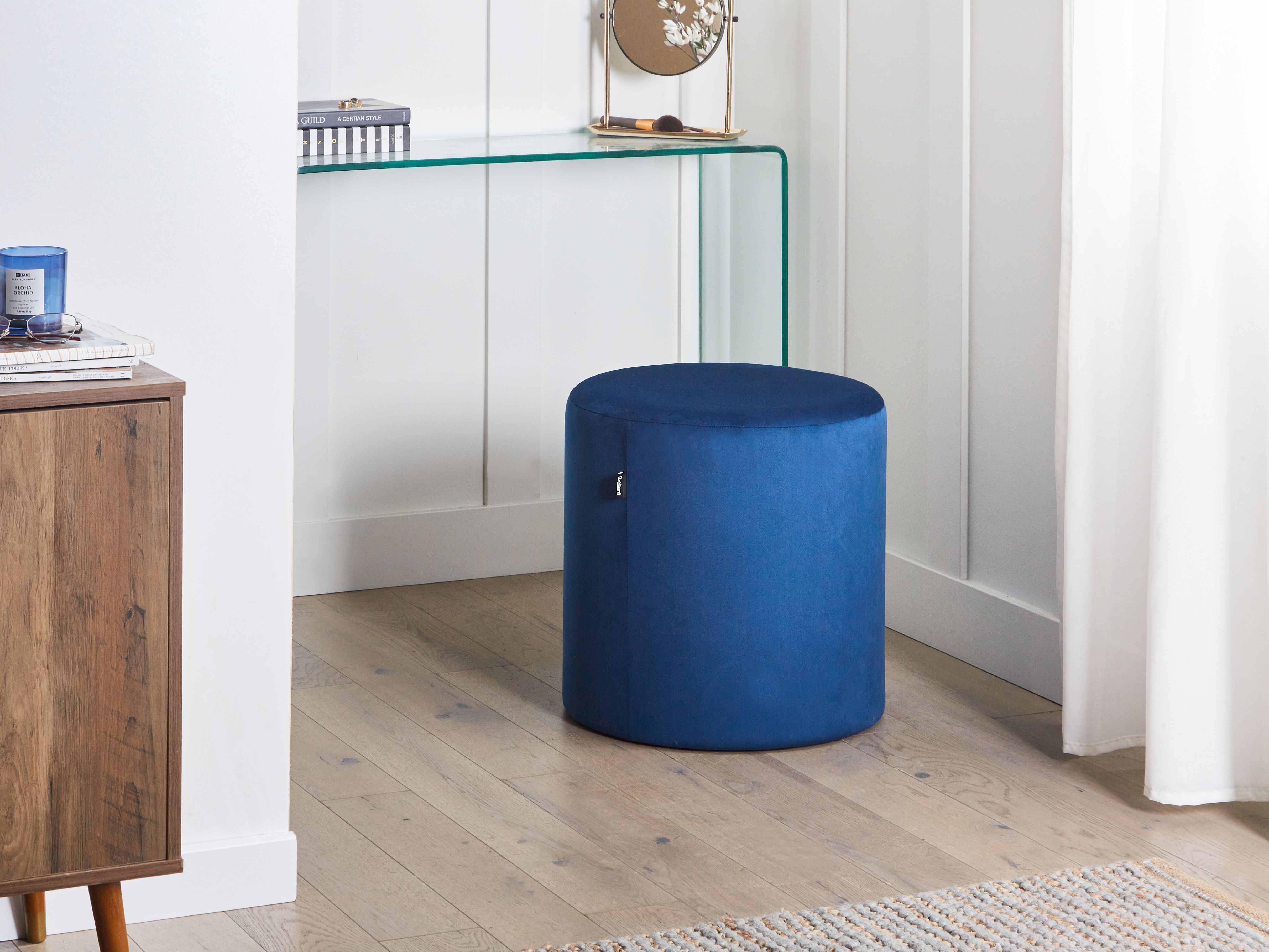 Pouffe LOVETT Velvet Dark Blue