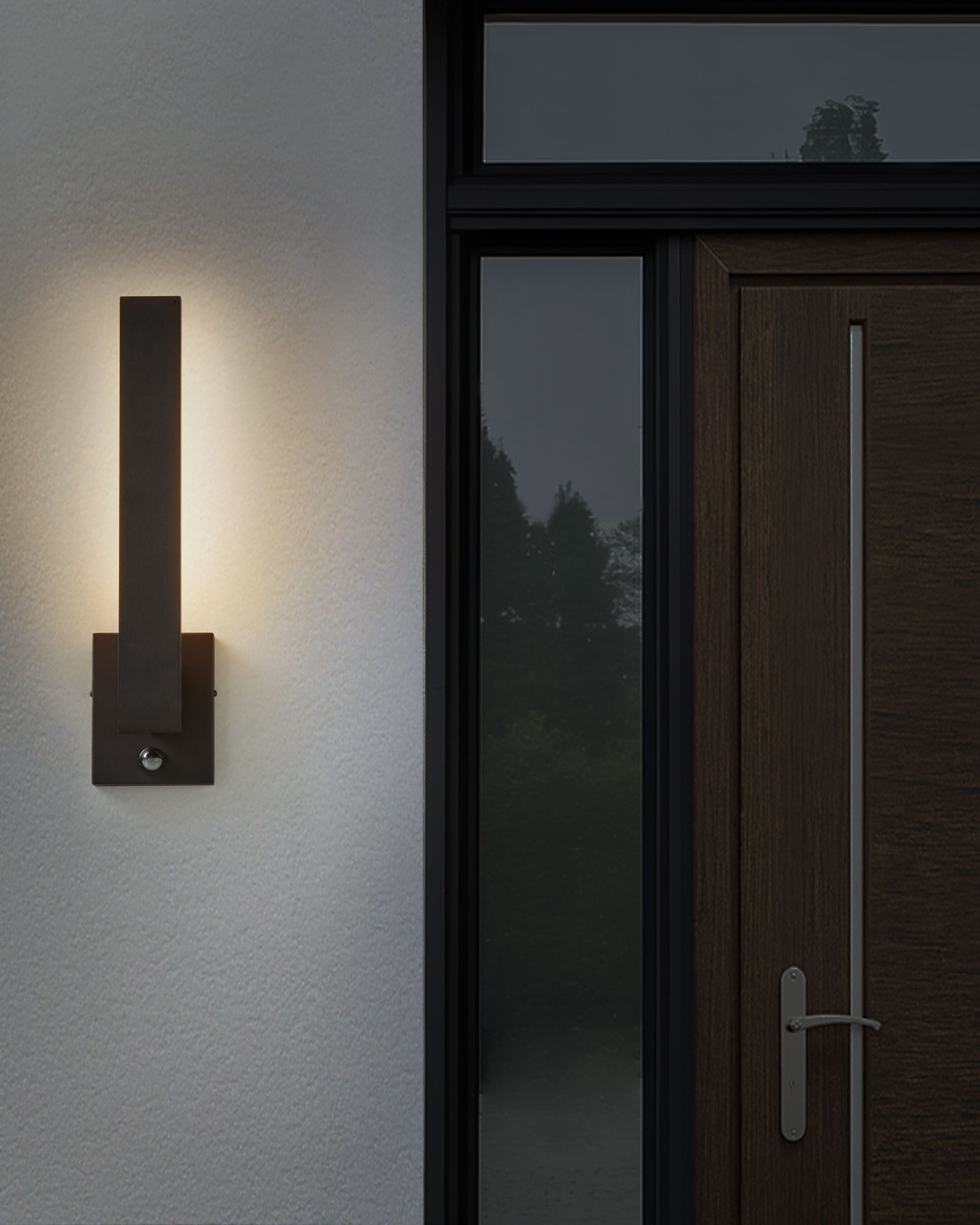 Outdoor LED Wall Light TUMMEL with Motion Sensor Black