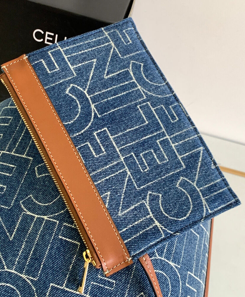 Celine Bucket 16 Bag In Denim With Celine All-Over Print Blue1:1High-quality replica