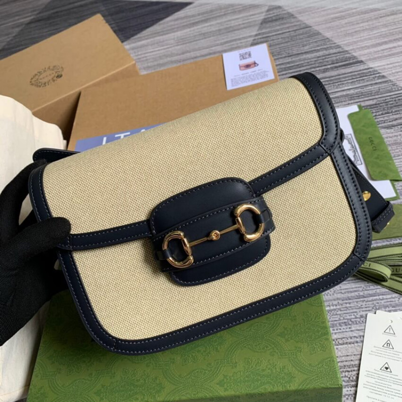 Replica Gucci Horsebit 1955 Small Bag 602204 In Beige Canvas1:1High-quality replica