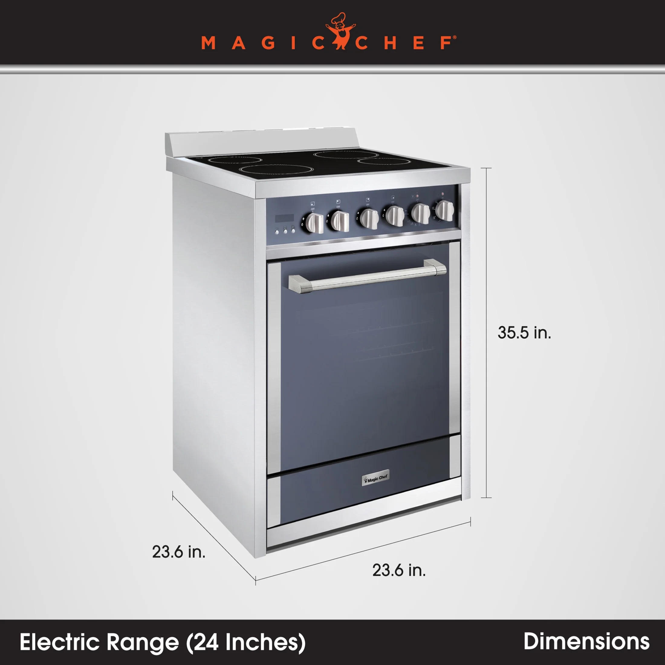 Magic Chef 2.2 cu. ft. Electric Range with Convection in Stainless Steel in Stainless Steel - Image 7