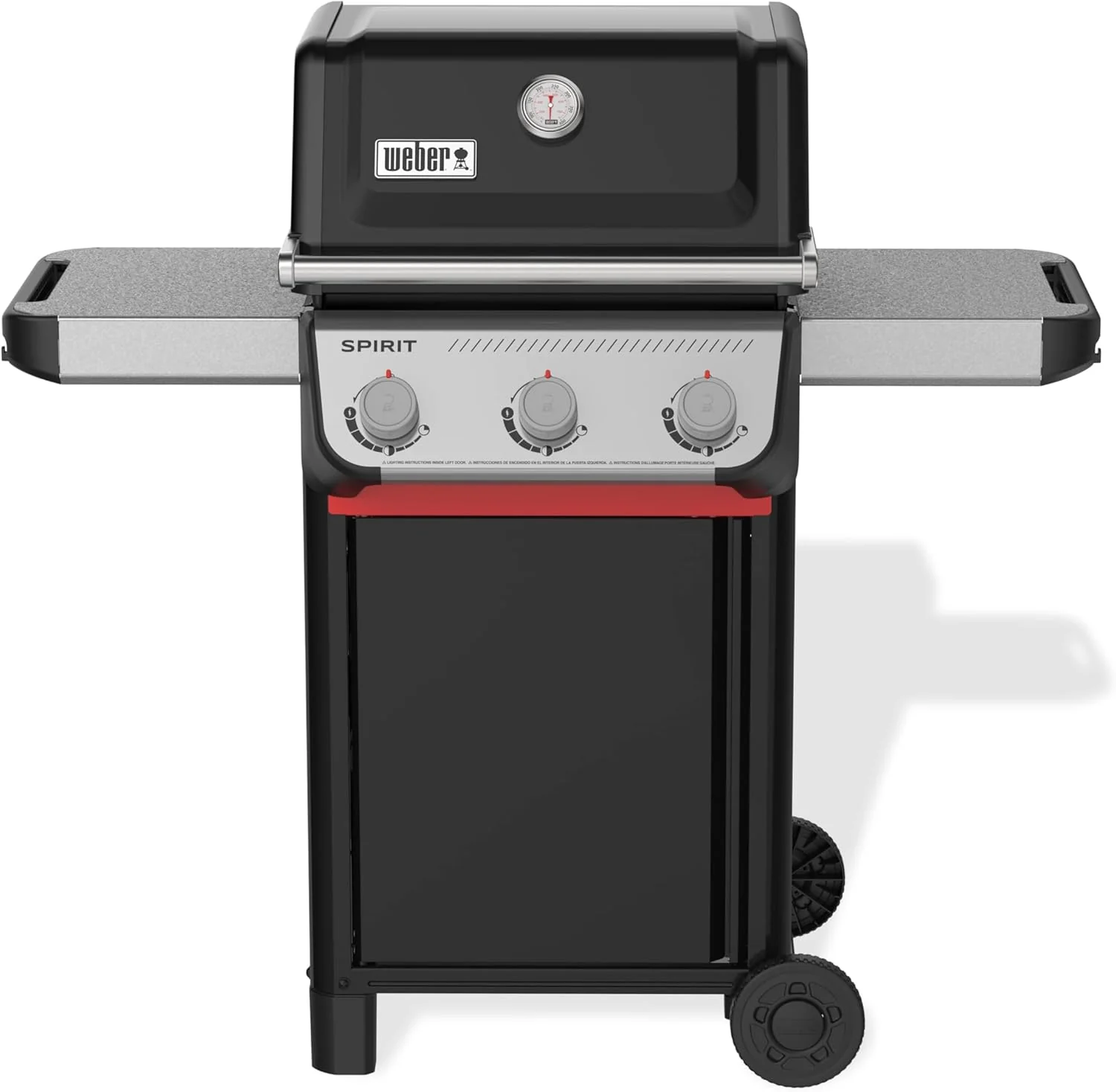Weber Liquid Propane Gas Grill, 3 Burners, Black, Porcelain-Enameled Cast-Iron Grates - Spirit E-310