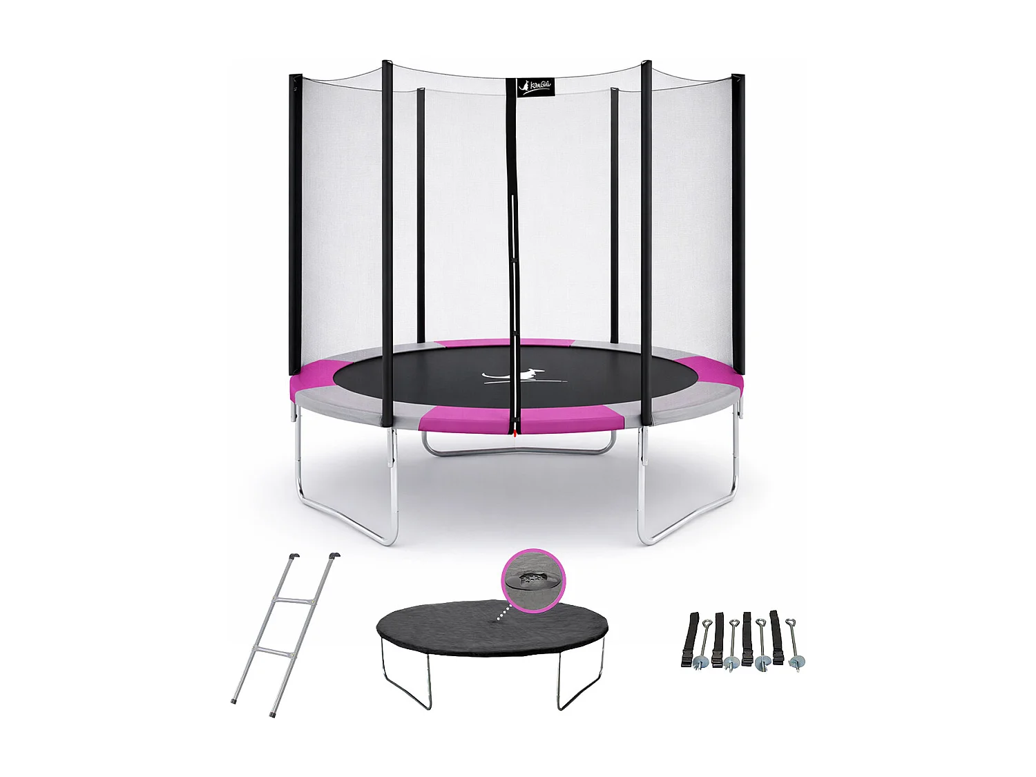 KANGUI Trampoline rond Ø300cm avec filet, échelle, bâche et kit d'ancrage - RALLI 300
